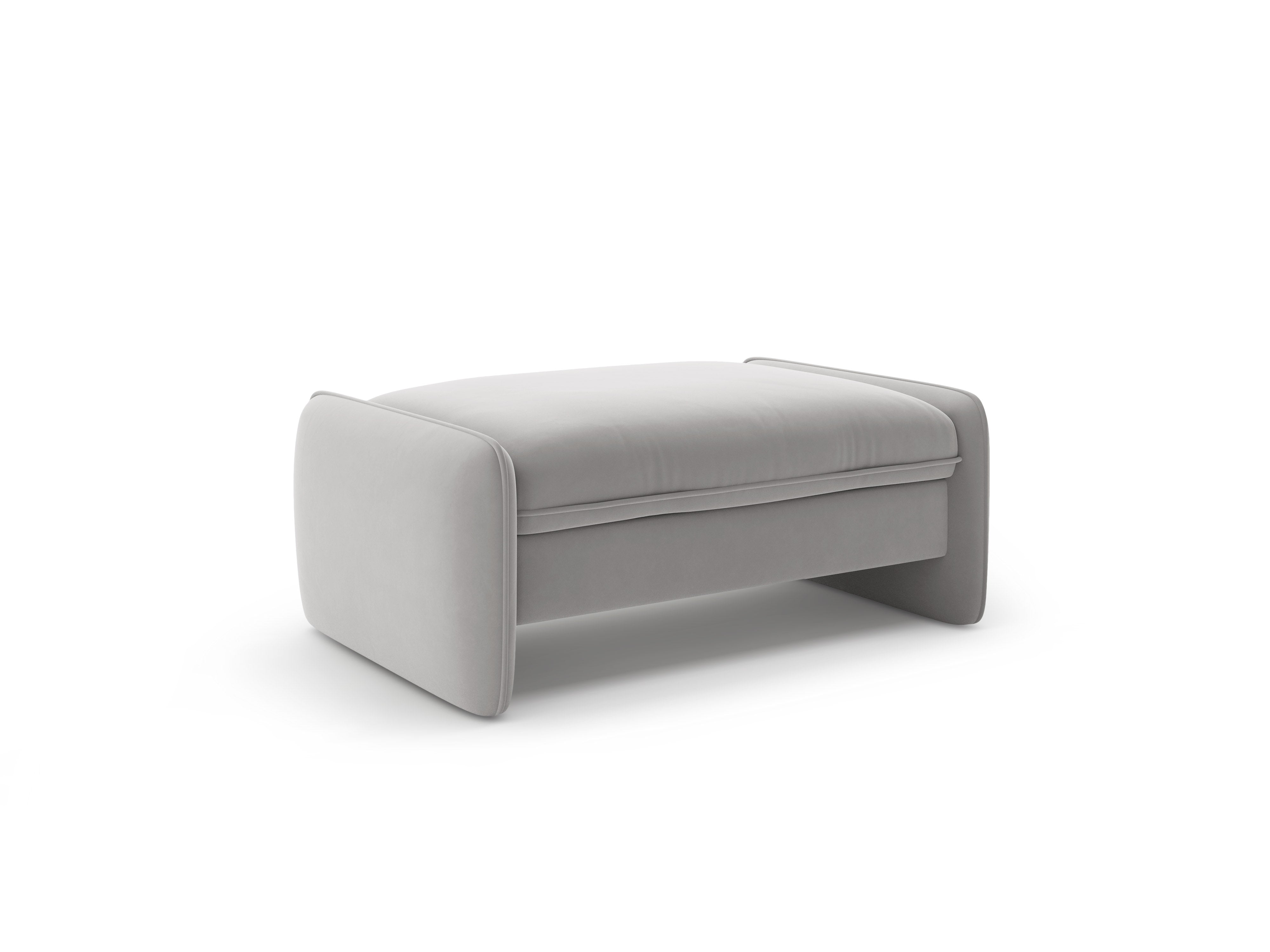 Velvet pouf GEORGIA light gray
