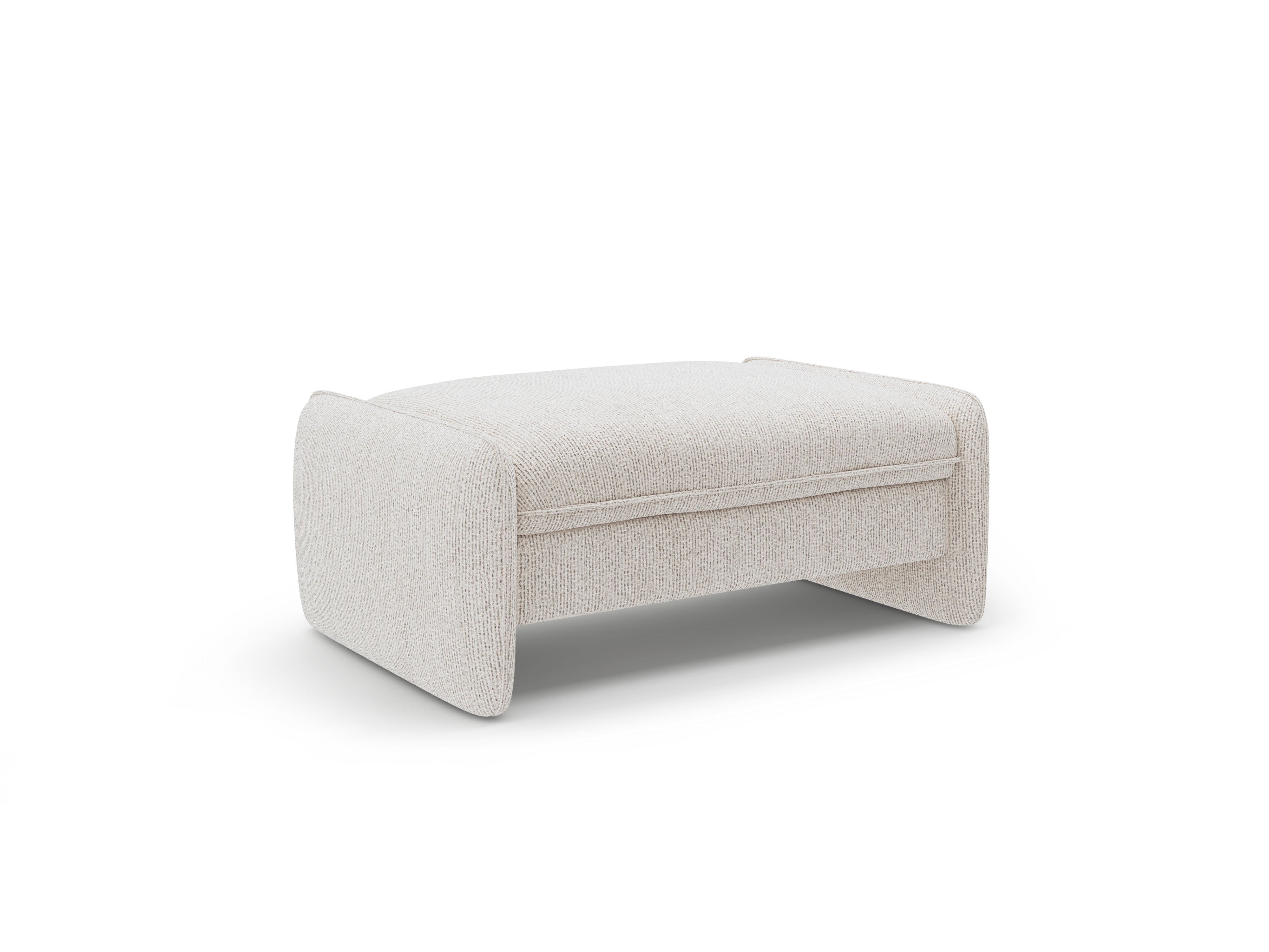Georgia Pouf in Beige Chenille