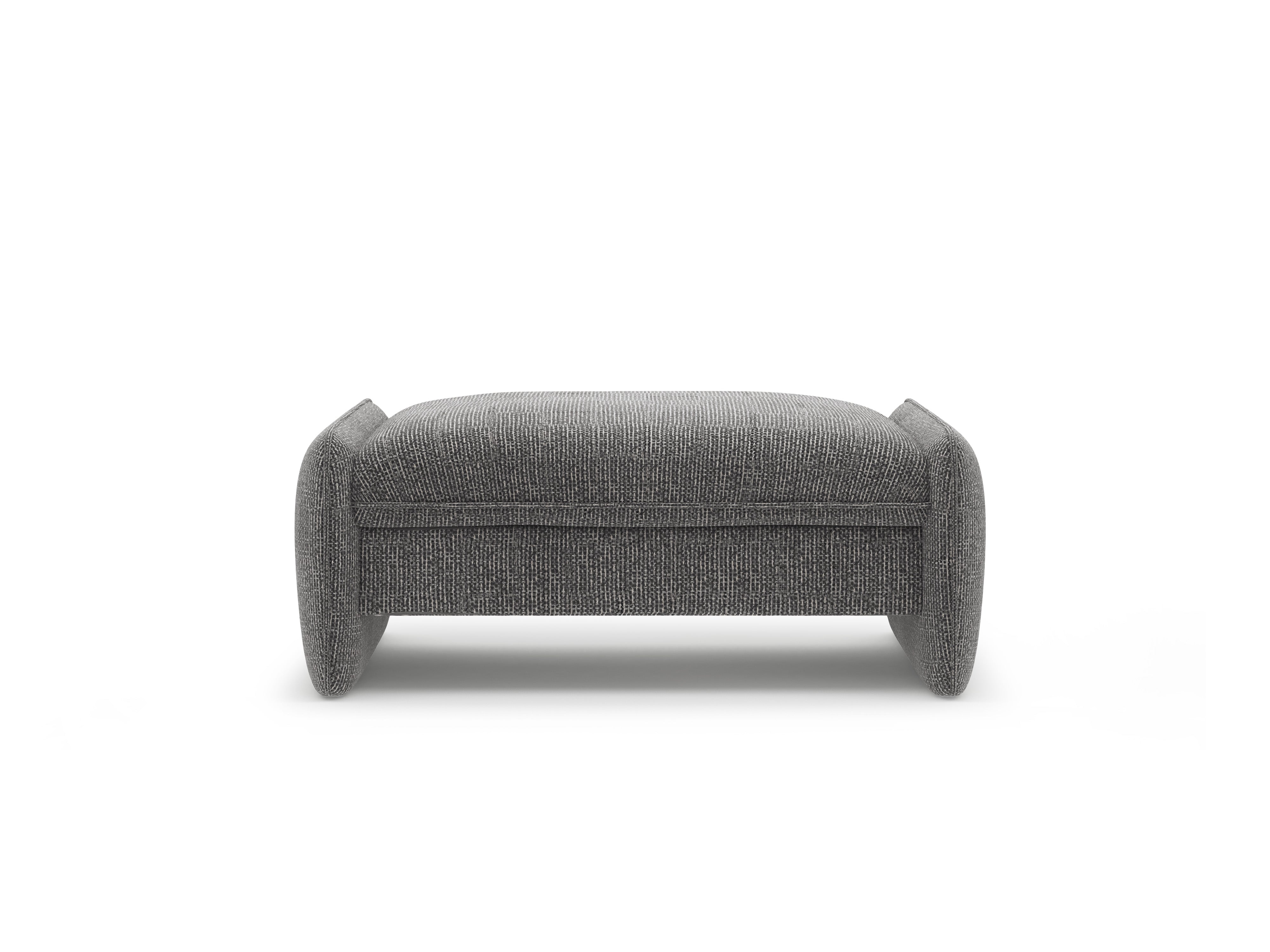 GEORGIA pouf in dark gray chenille