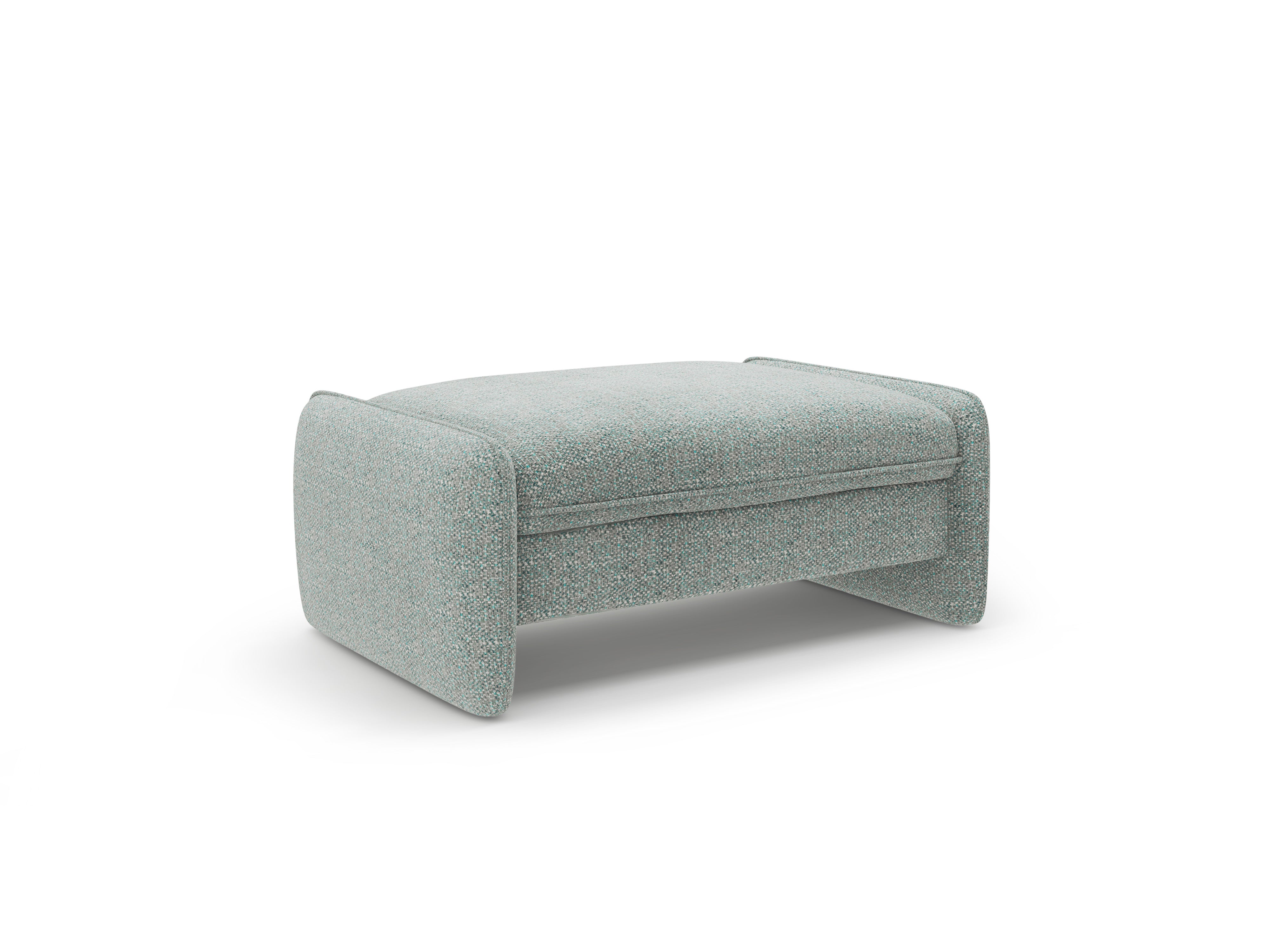GEORGIA pouf in extinguished blue chenille
