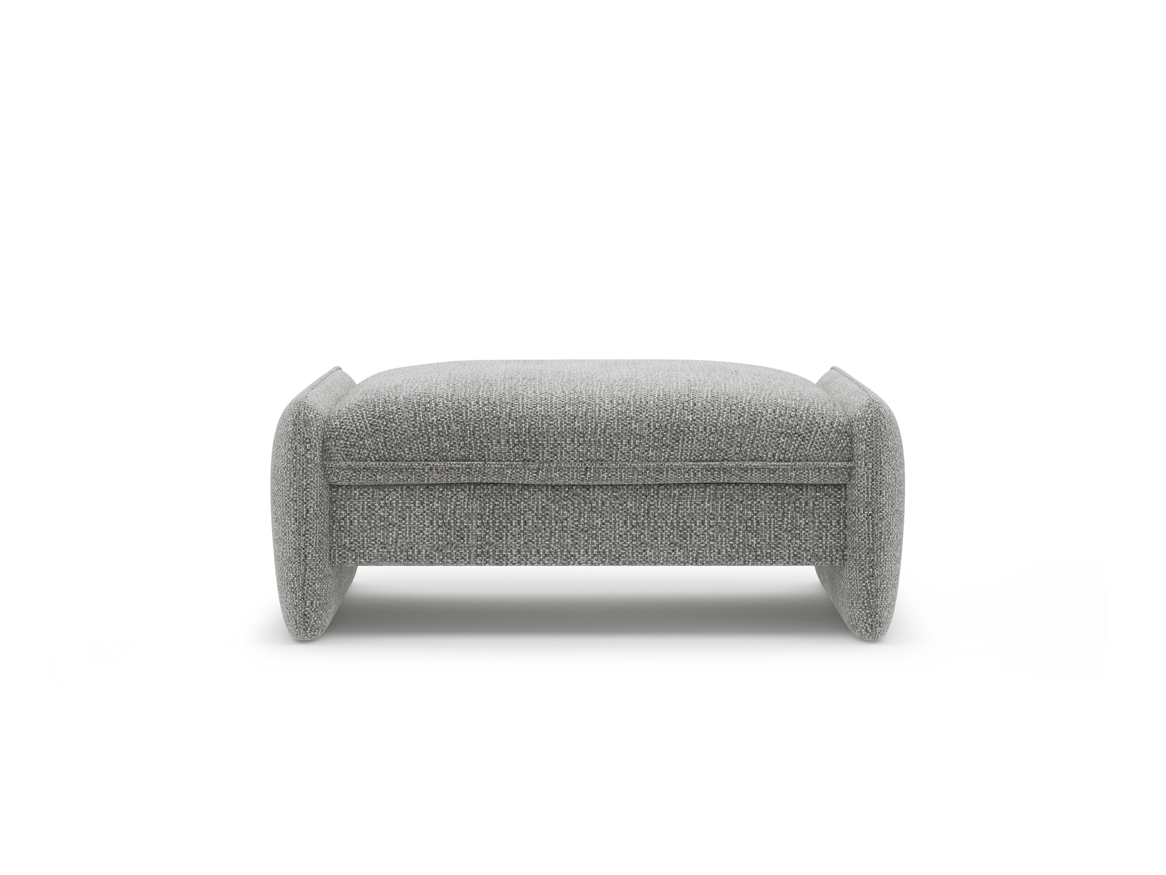 GEORGIA pouf in gray chenille