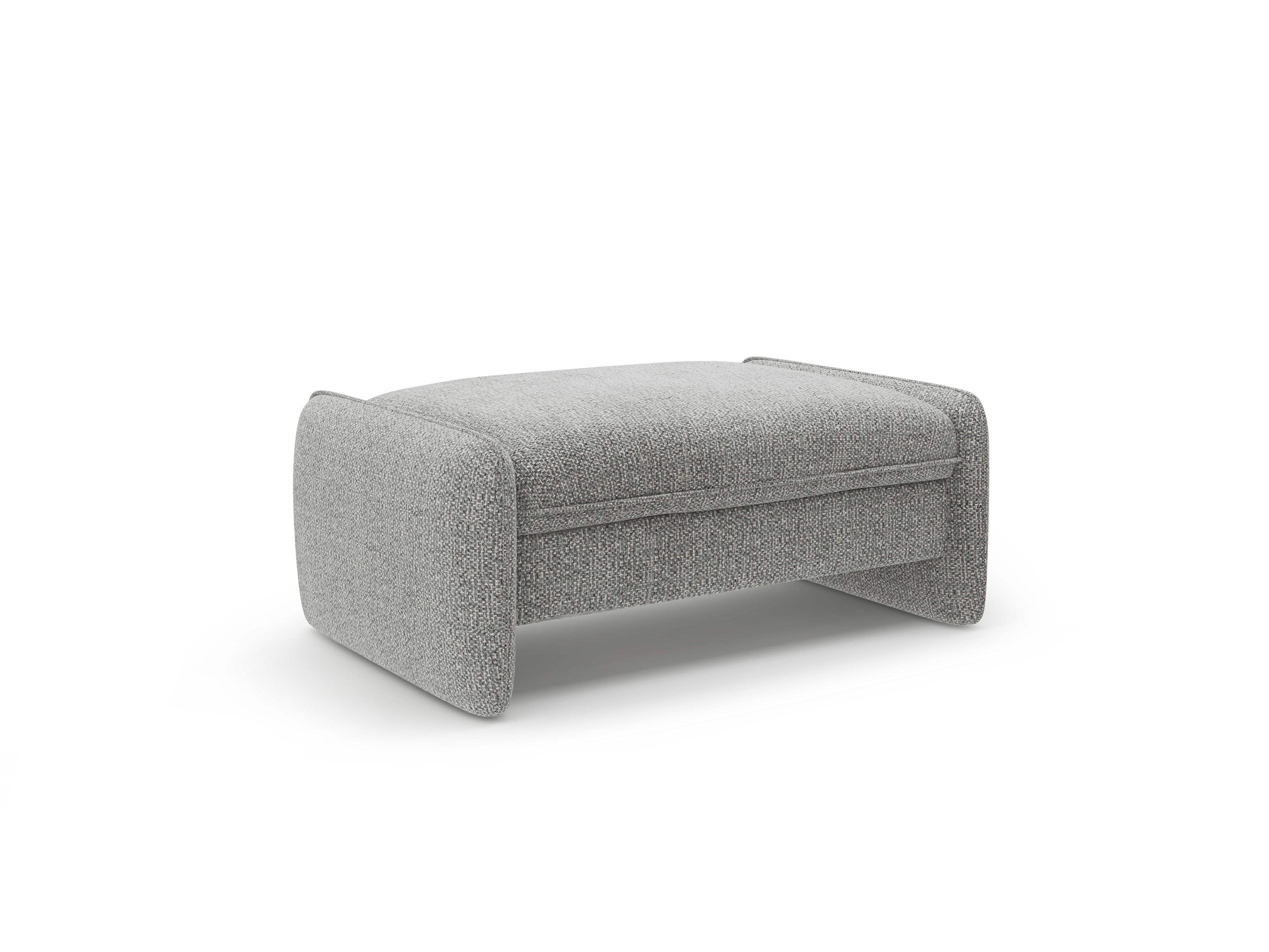 GEORGIA pouf in gray chenille