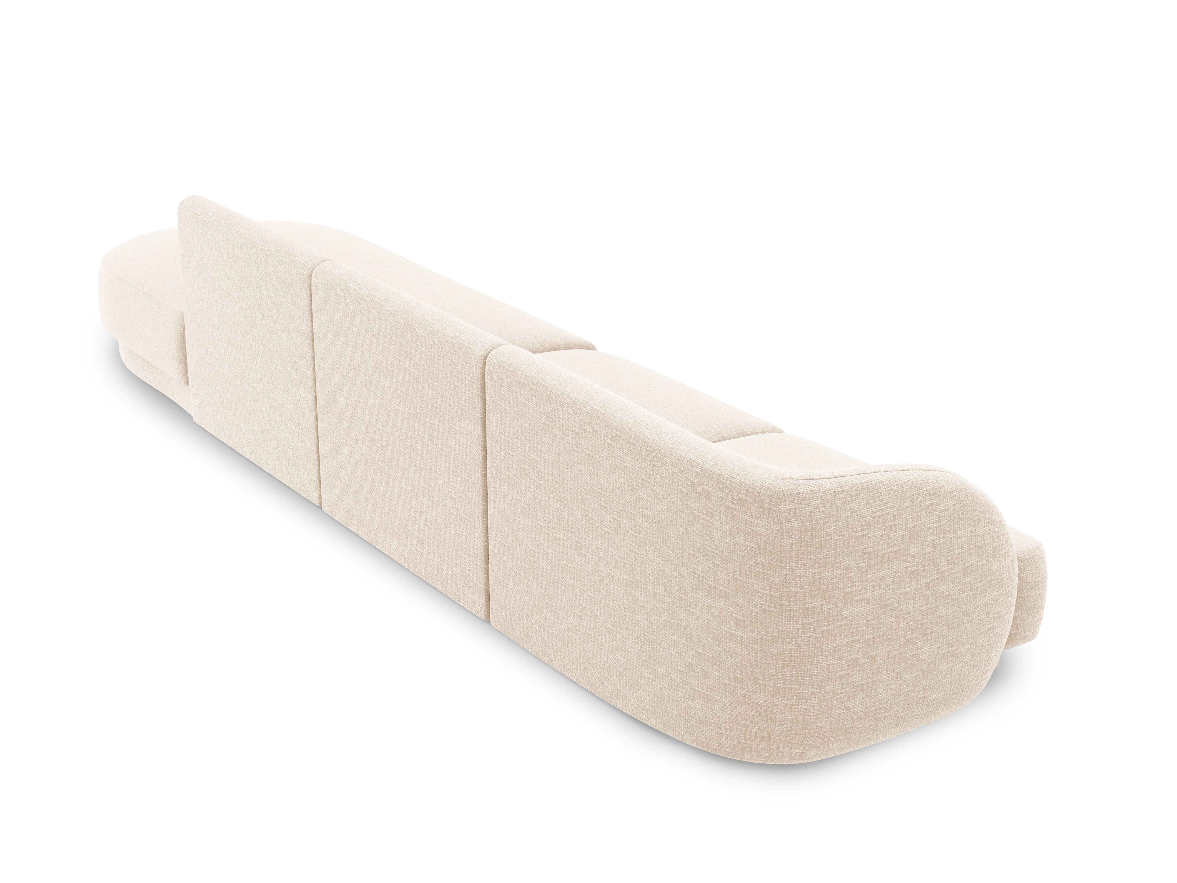 Sofa offene rechtsseitige 4-sitzige offene MILEY Elfenbein Chenille