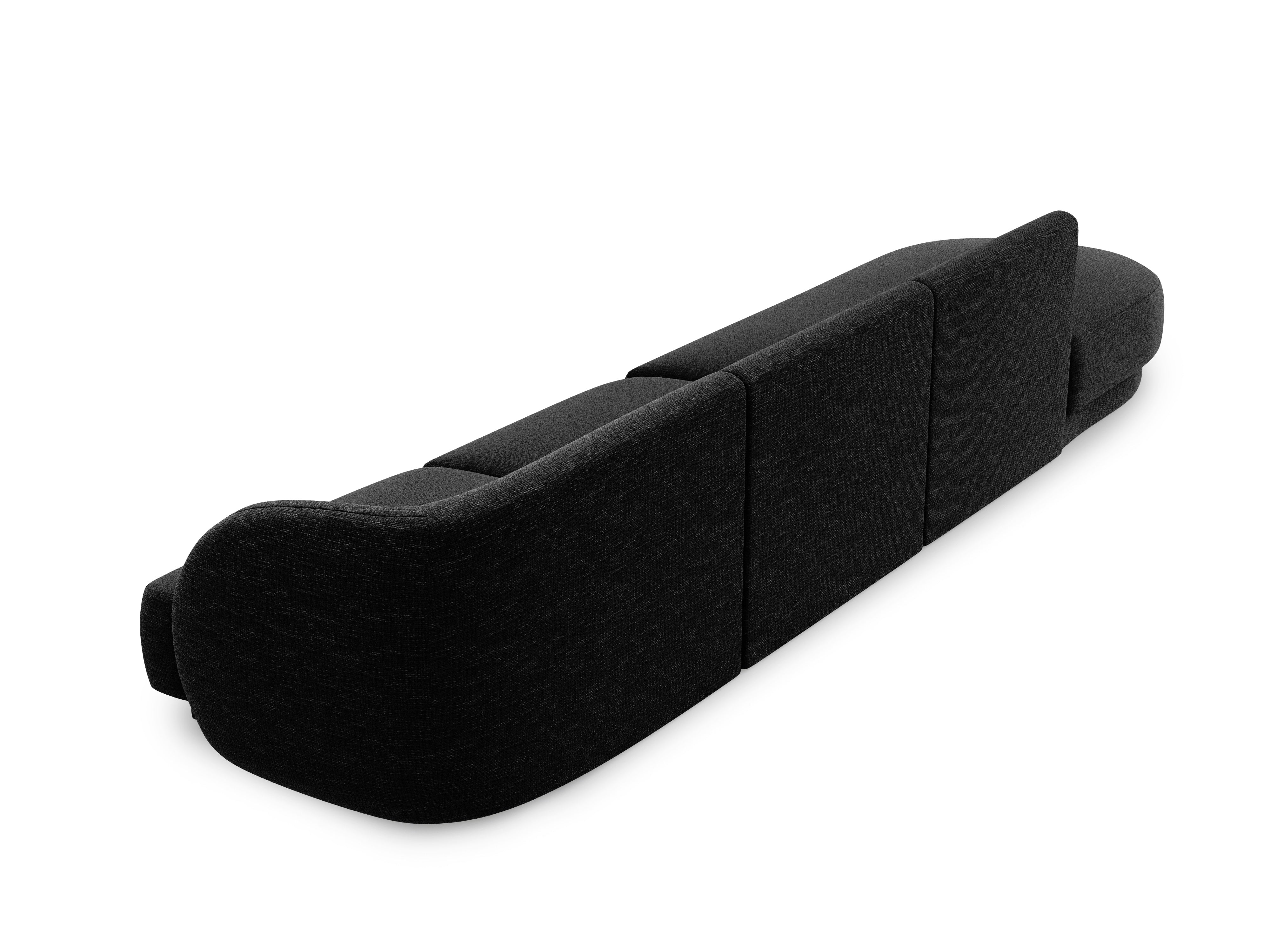 Sofa offene linke 4-sitzige offene MILEY schwarze Chenille