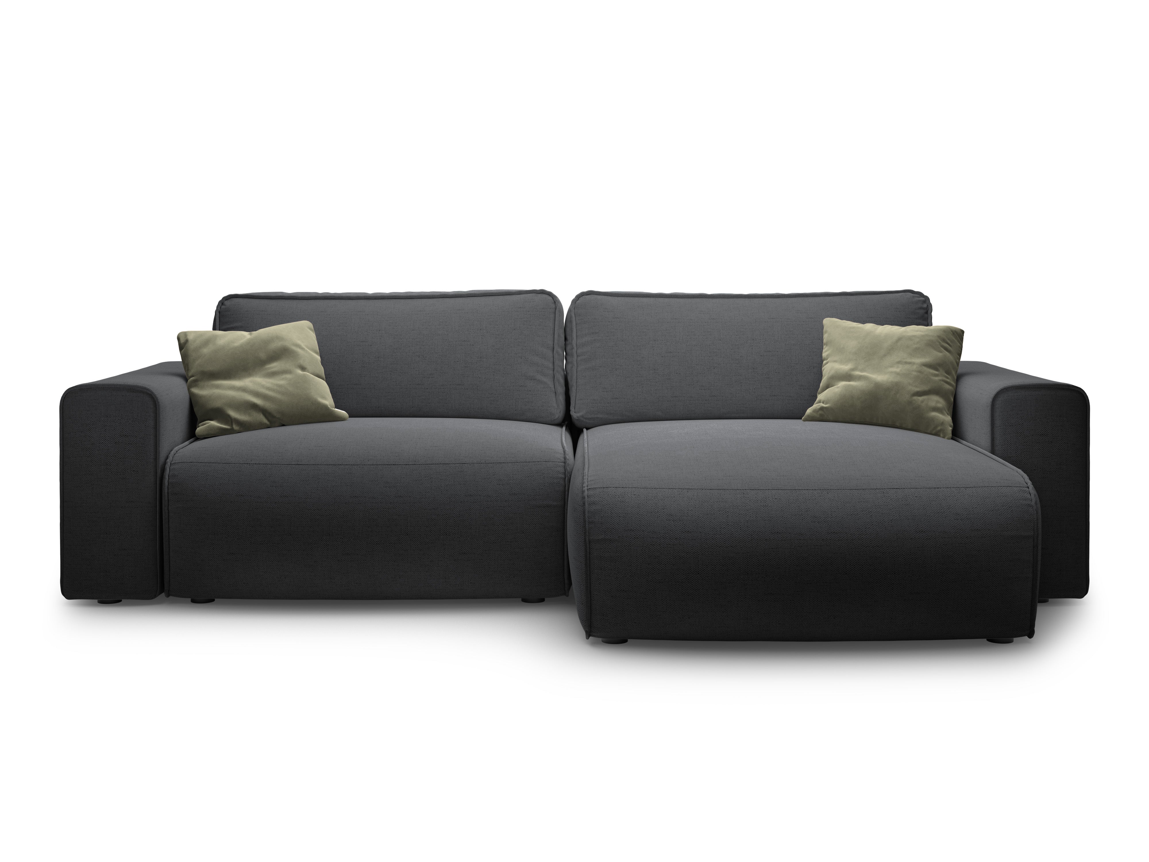 Right-sided 3-seater sofa bed VICTOR in anthracite chenille