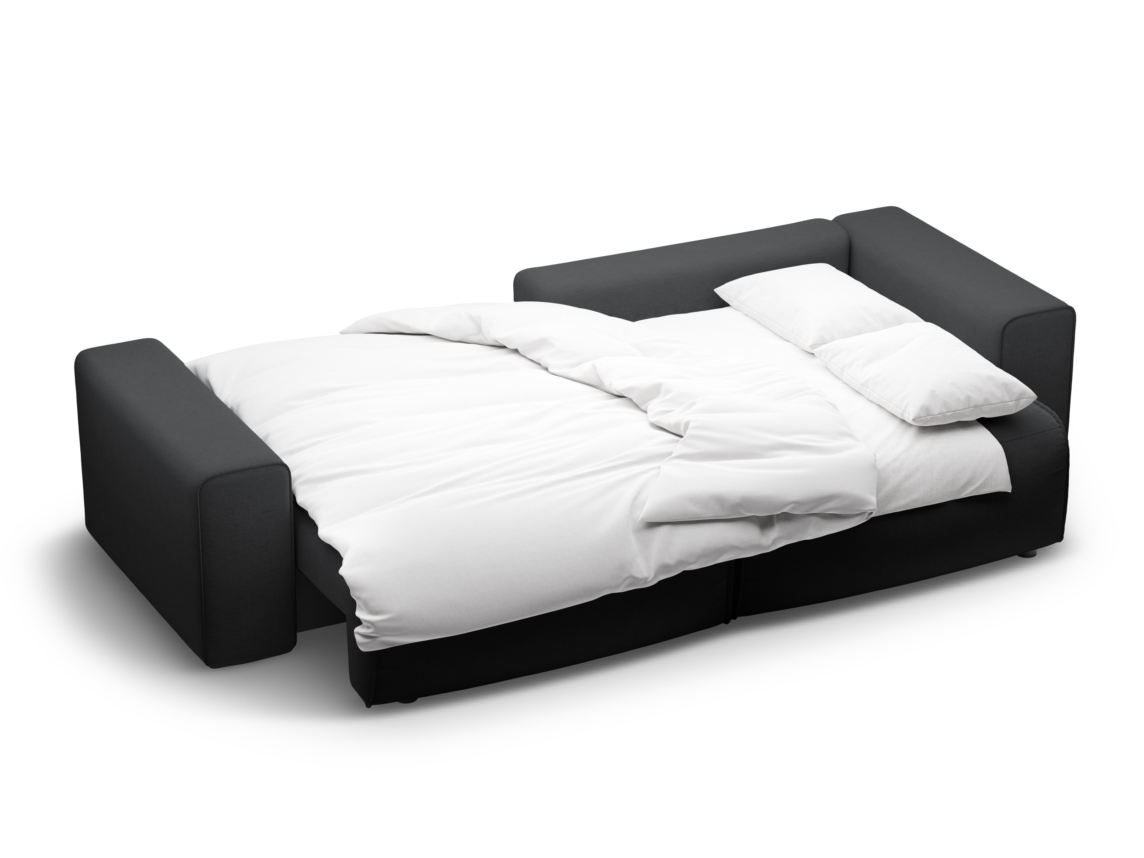 Right-sided 3-seater sofa bed VICTOR in anthracite chenille