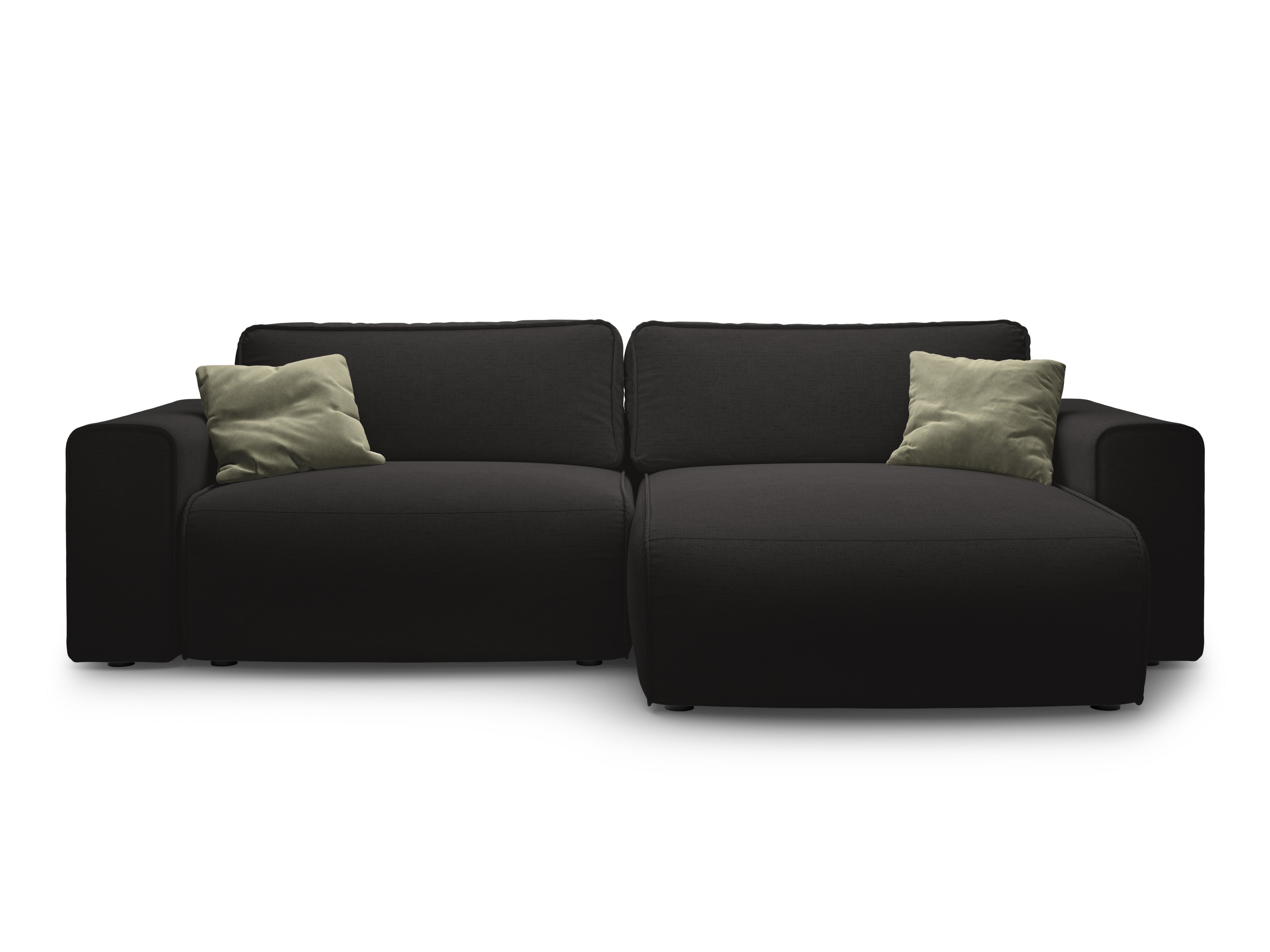 Right-facing 3-seater sofa bed VICTOR black chenille