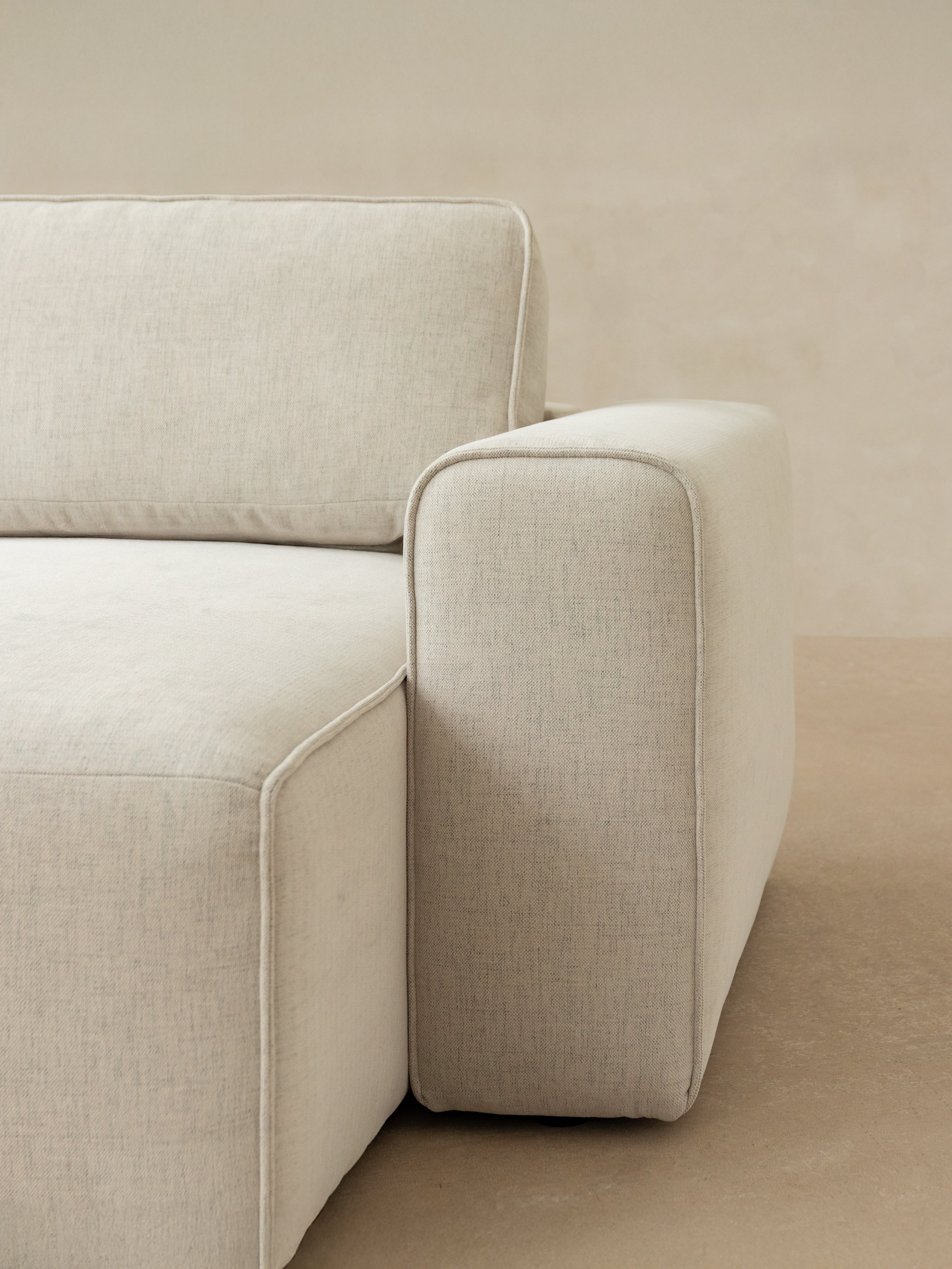 Left-facing 3-seater sofa bed VICTOR light gray chenille