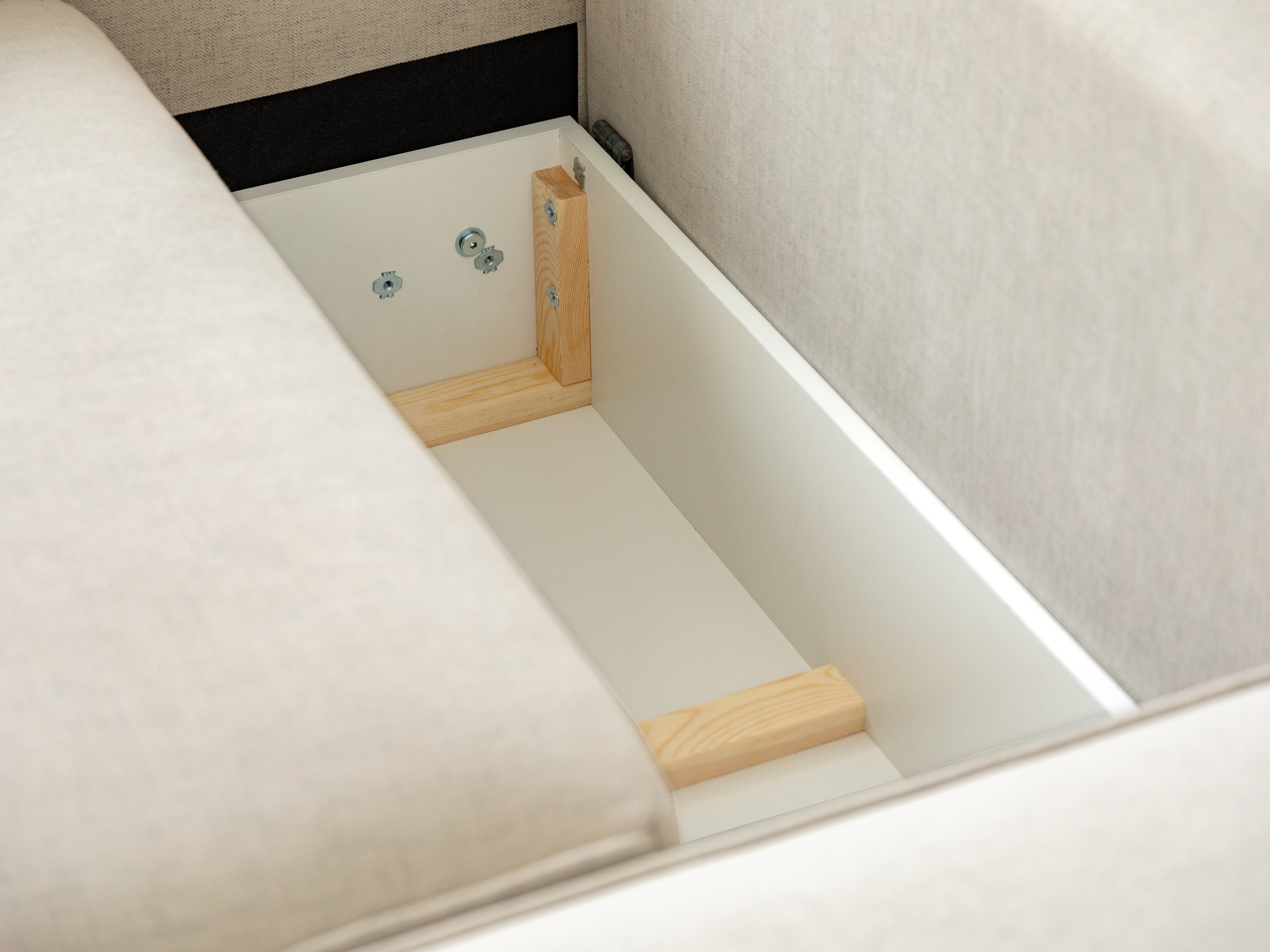 Left-facing 3-seater sofa bed VICTOR light gray chenille