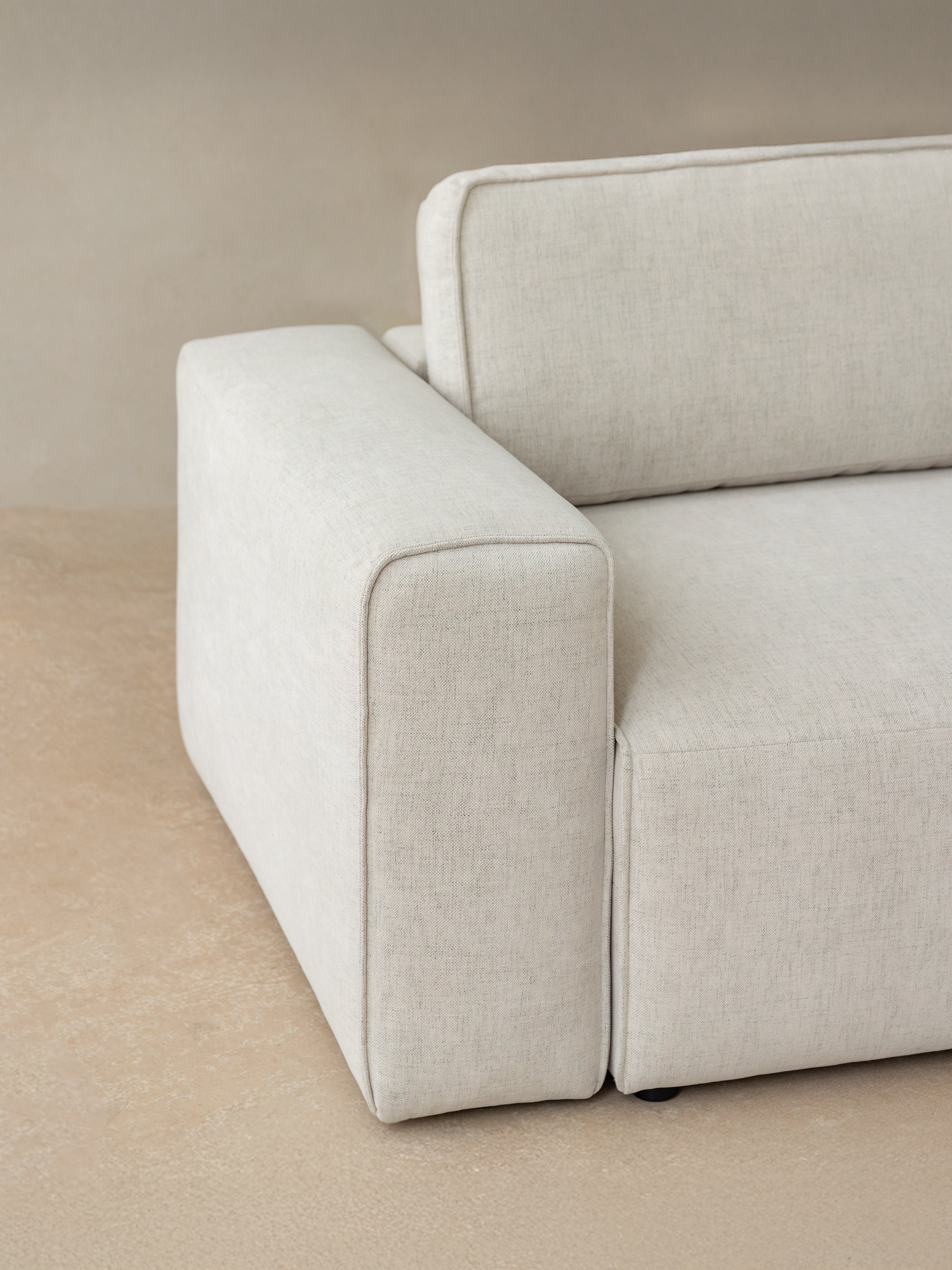 Left-facing 3-seater sofa bed VICTOR light gray chenille