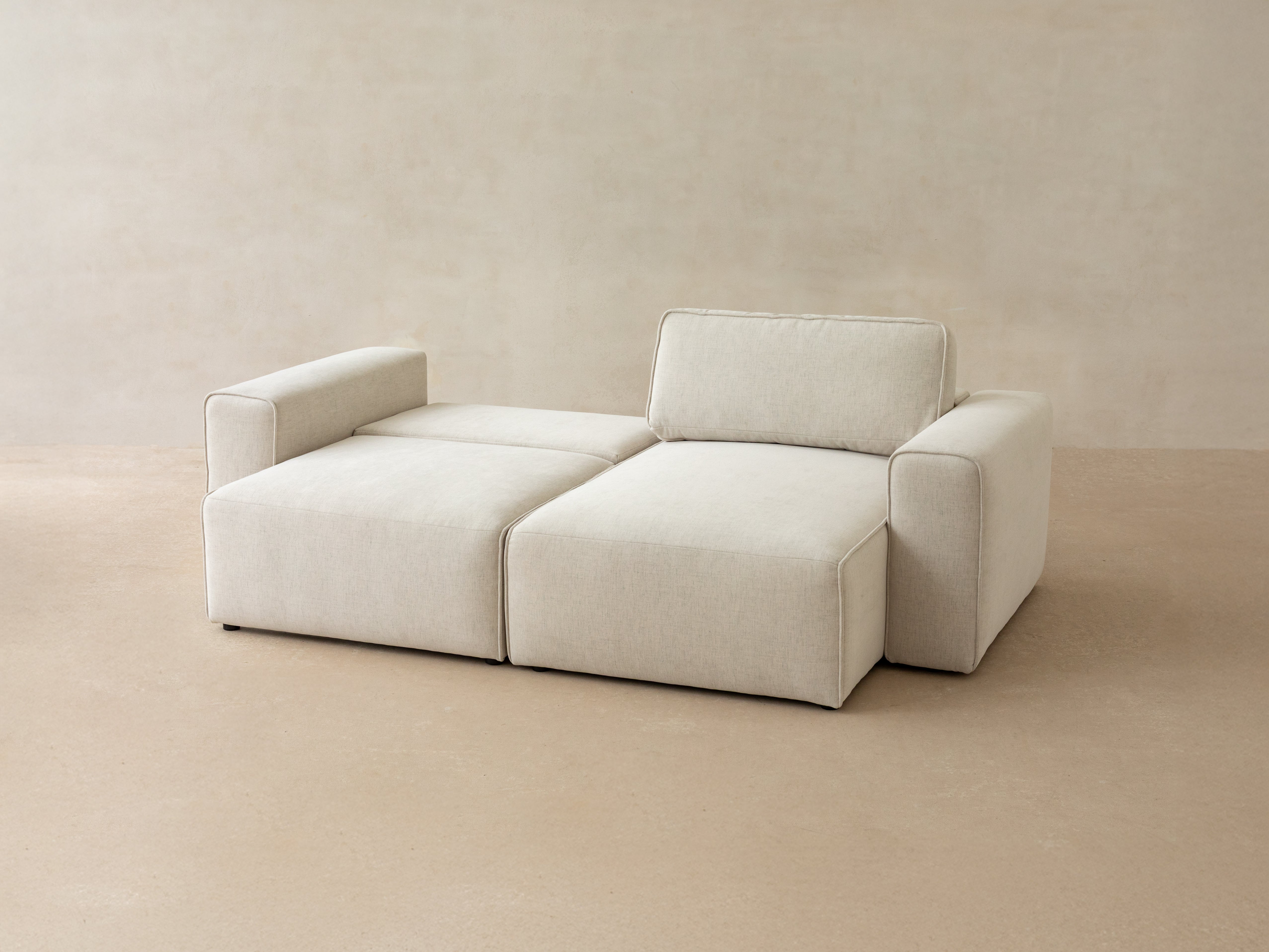 Left-facing 3-seater sofa bed VICTOR light gray chenille