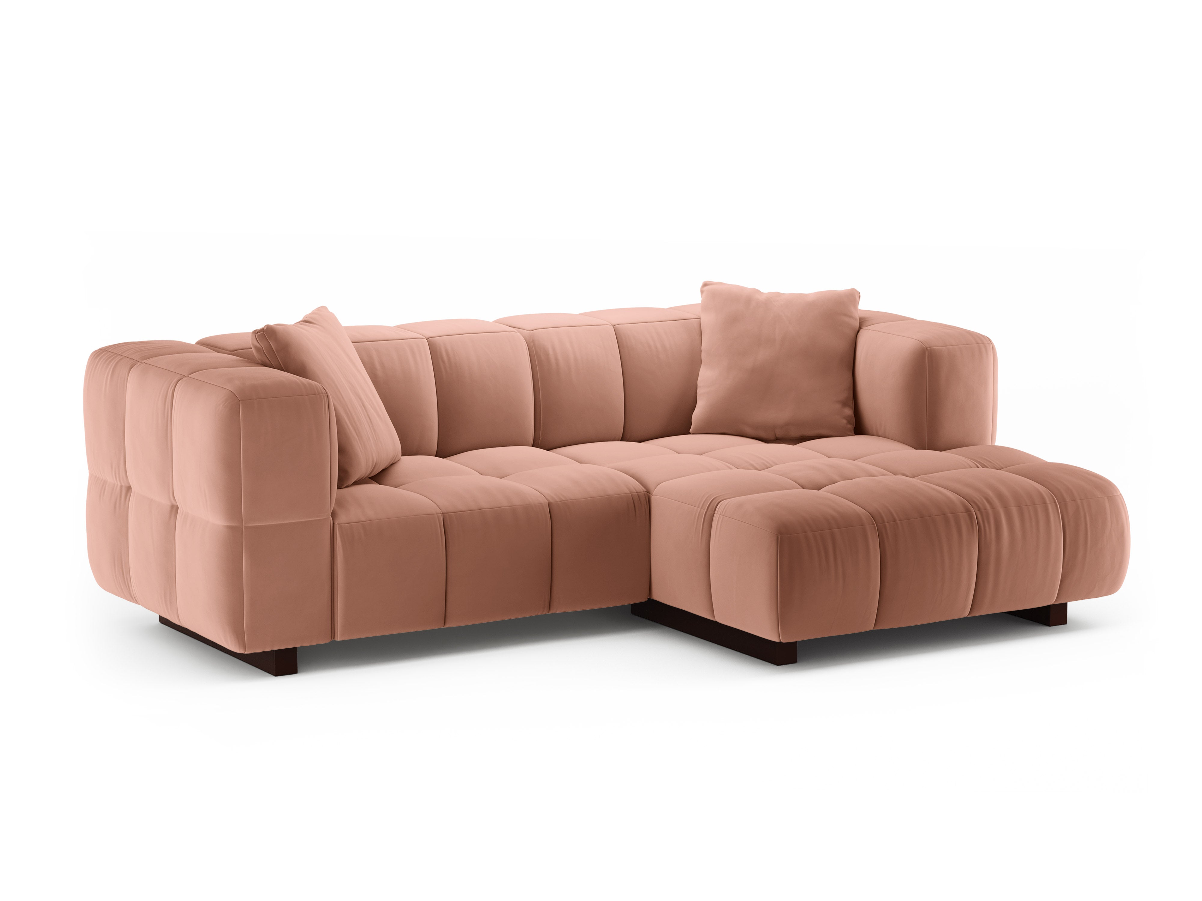 Pink Velvet Right-Hand Corner Sofa Bed PUMA