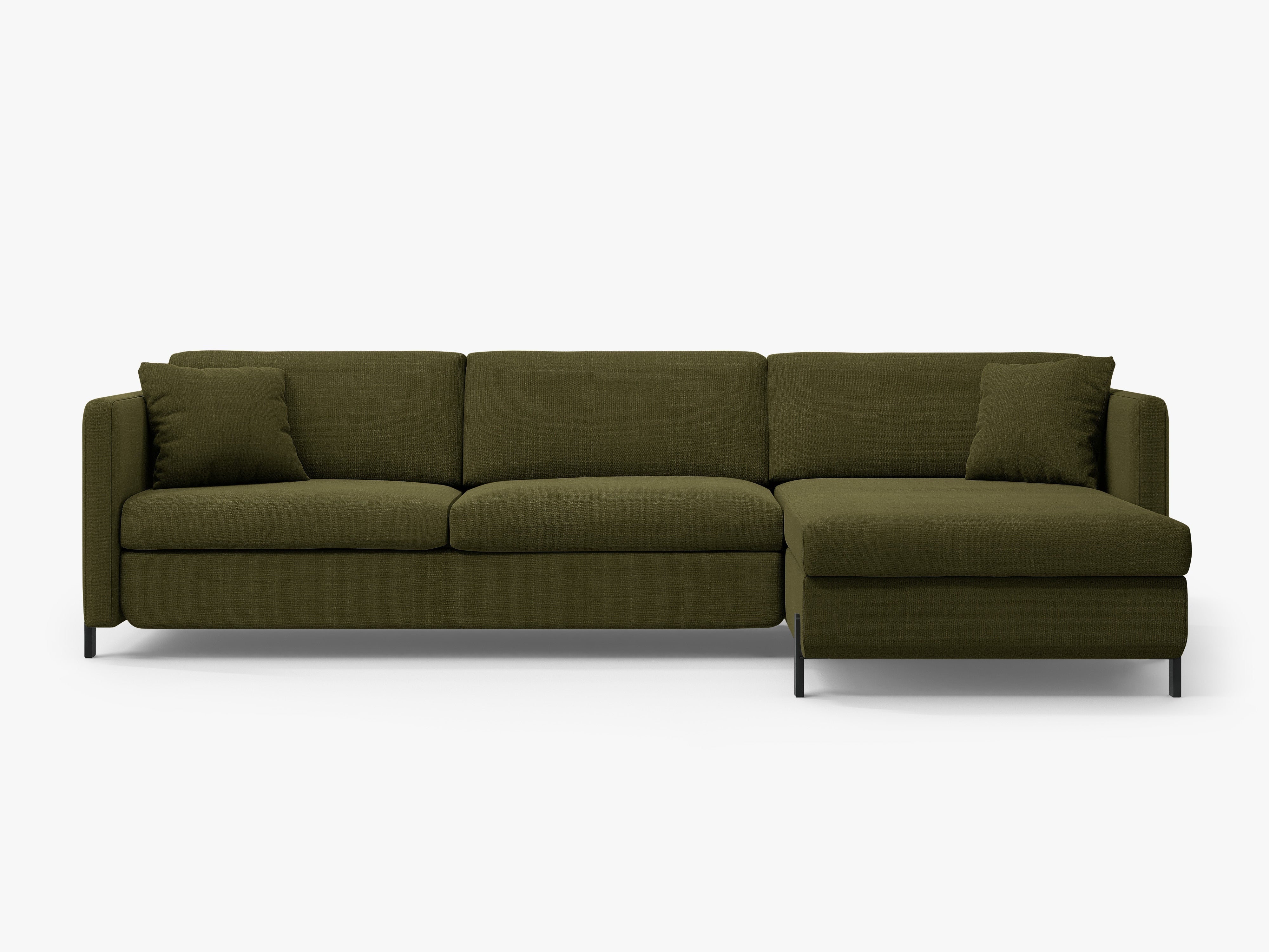 Right Corner Sofa with Bed Function and Box, "Gloria", 4 Seats, Green, 260x170x80
Made in Europe
