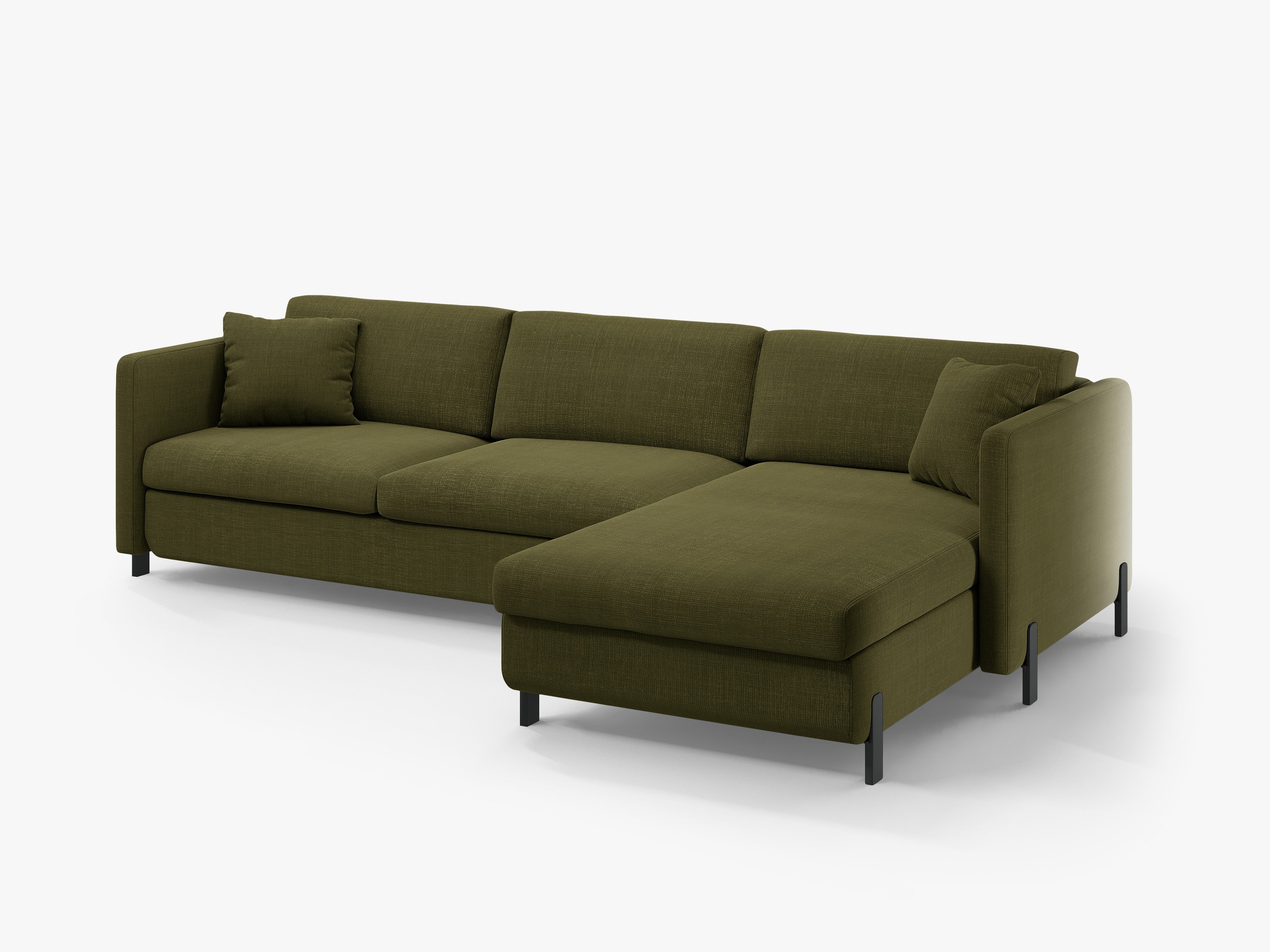 Right Corner Sofa with Bed Function and Box, "Gloria", 4 Seats, Green, 260x170x80
Made in Europe