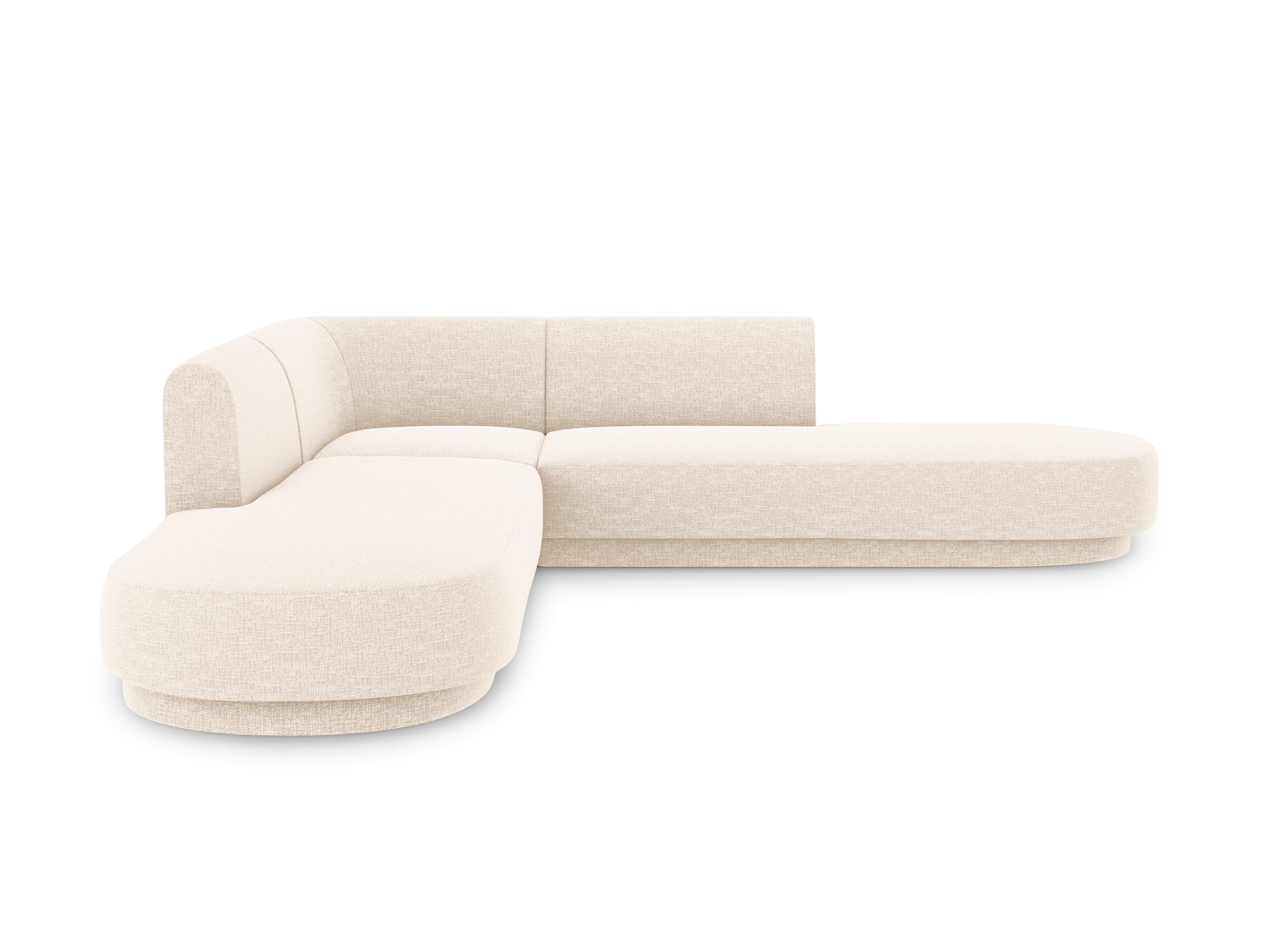 5-sitzige Eckcouch MILEY Elfenbein Chenille