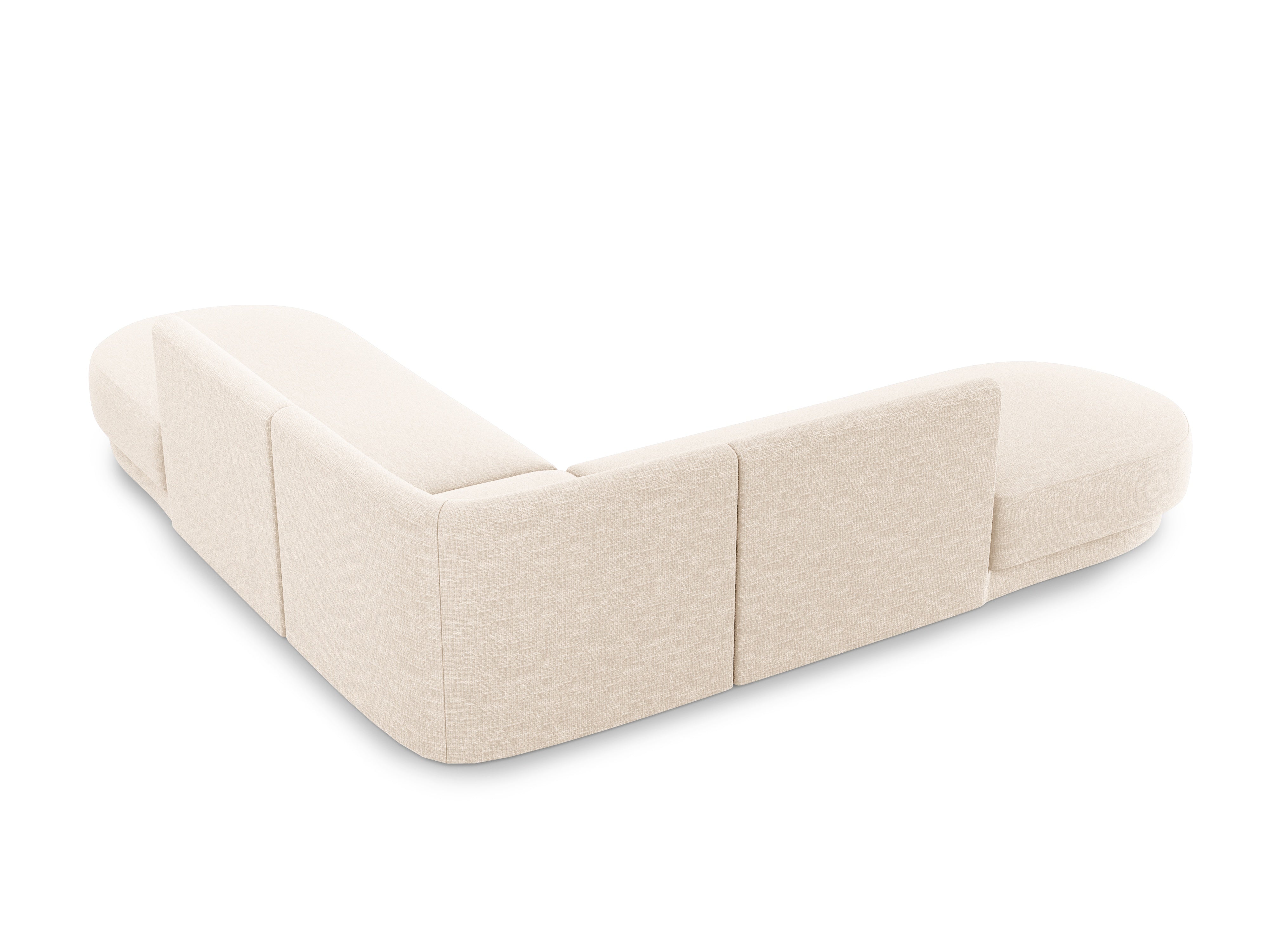 5-sitzige Eckcouch MILEY Elfenbein Chenille