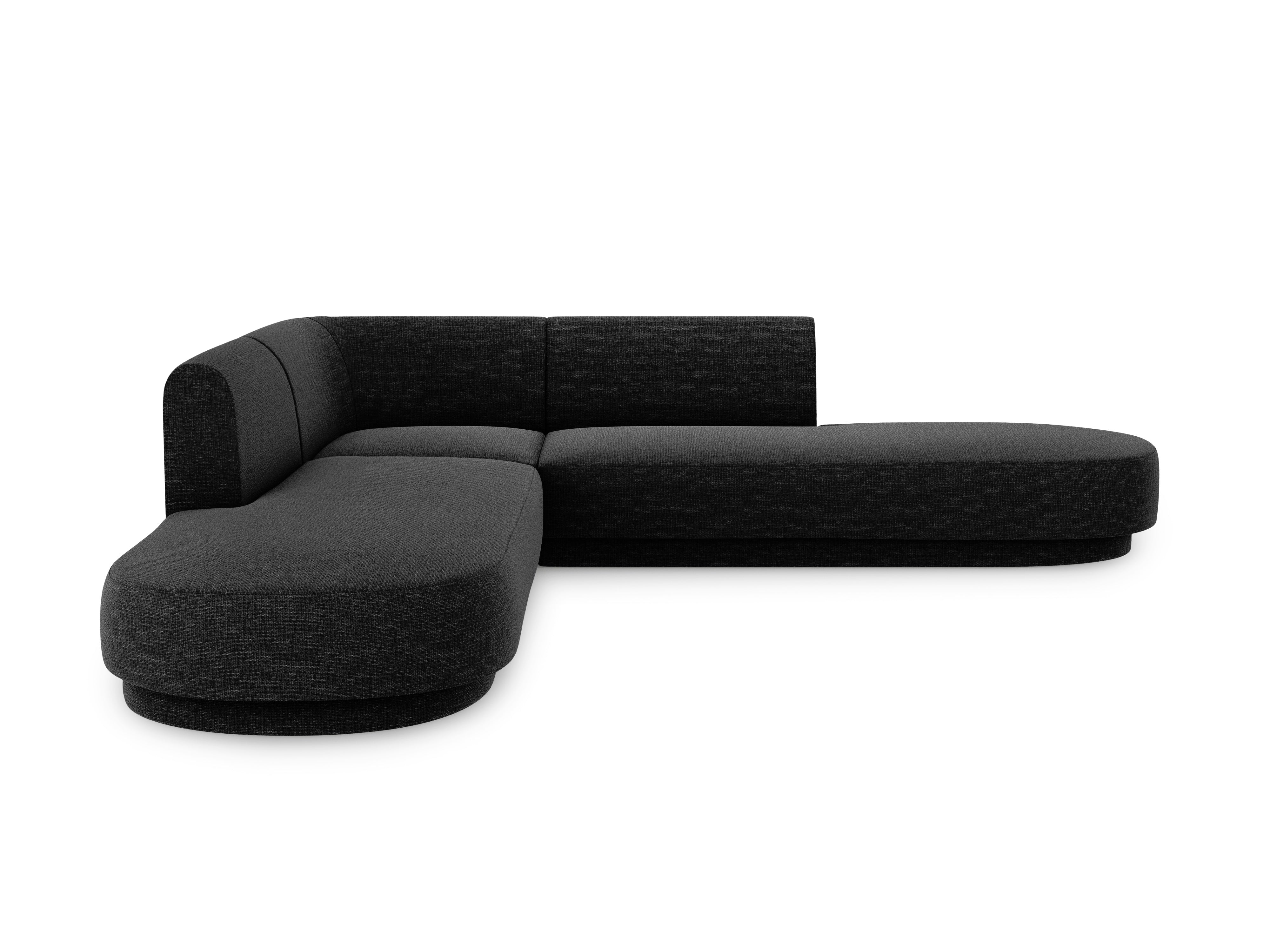 5-seater Corner Sofa MILEY black chenille