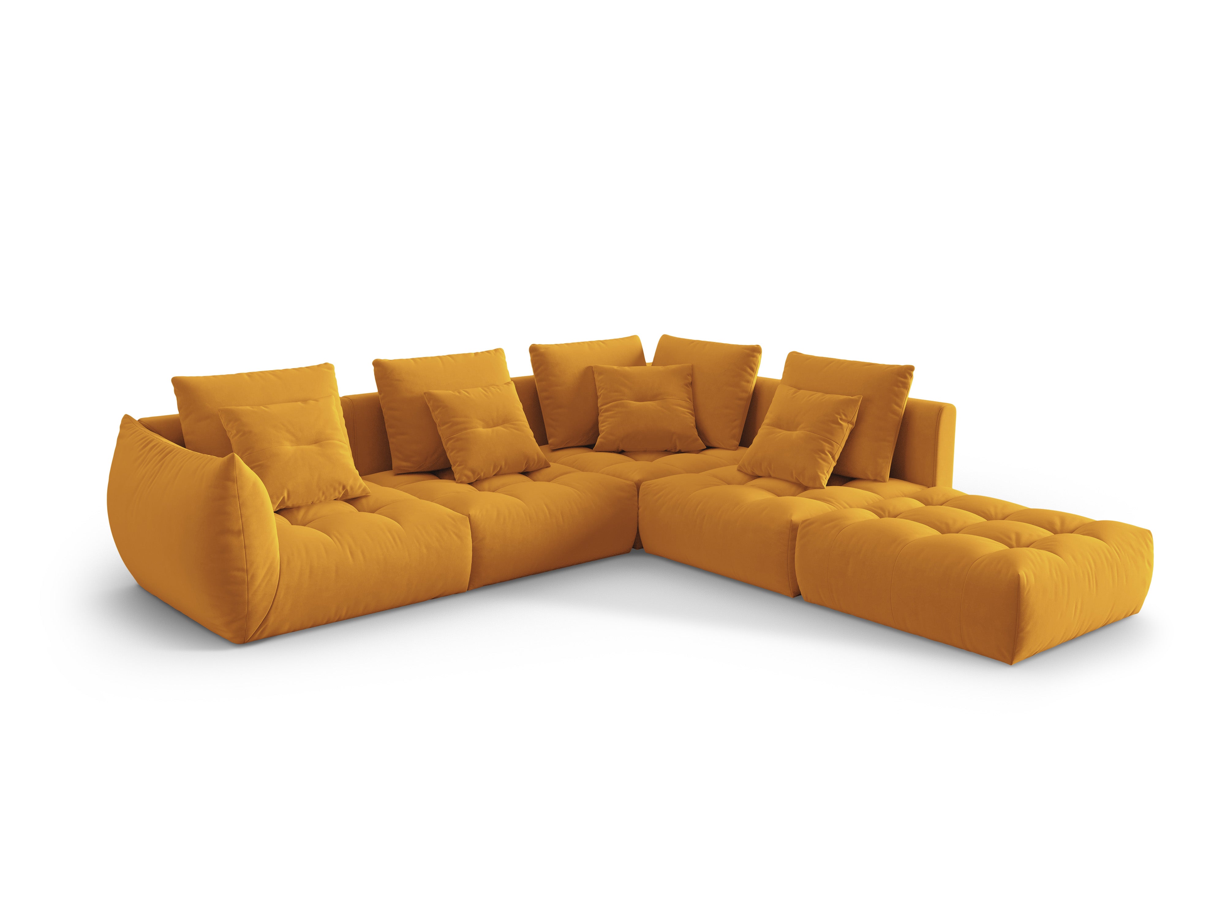 Velvet Modular Right Corner Sofa, "Bloom", 4 Sitze, Gelb, 316x310x95
In Europa gemacht