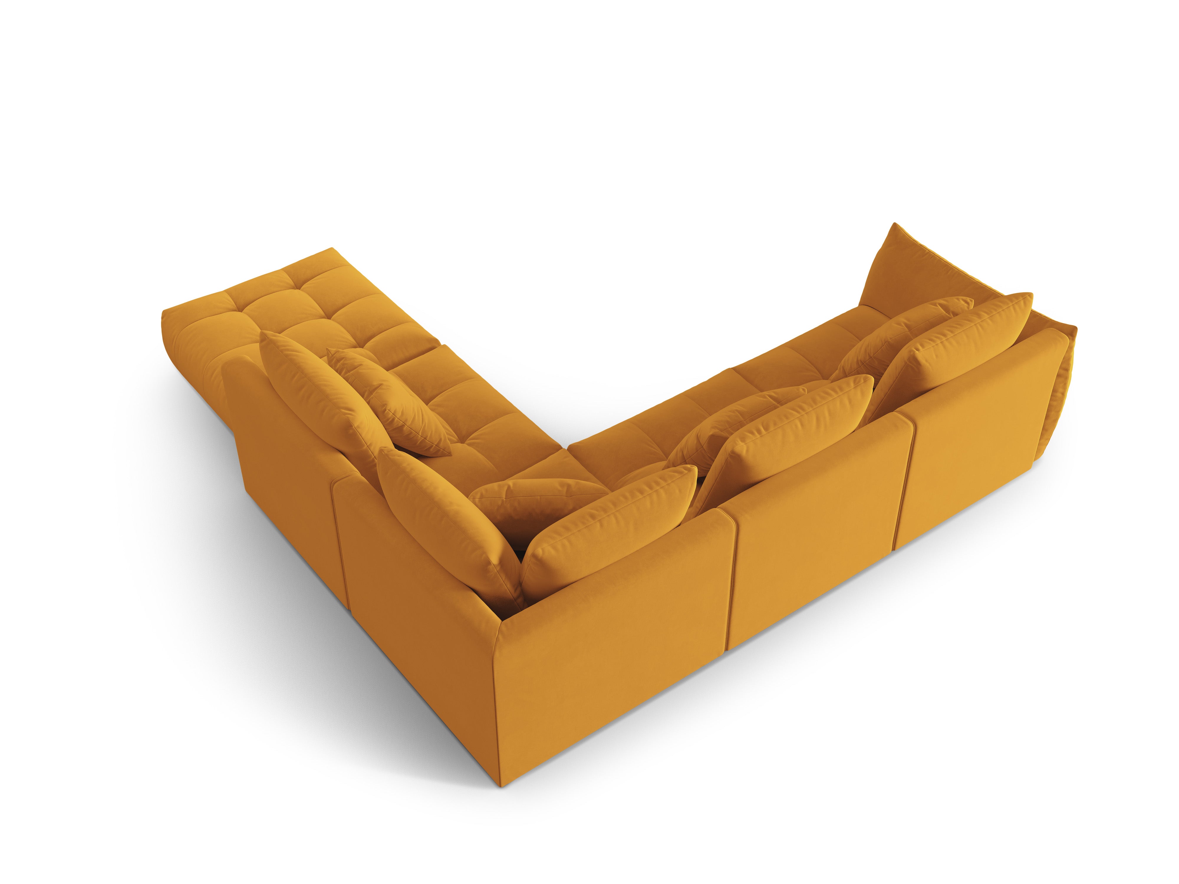 Velvet Modular Right Corner Sofa, "Bloom", 4 Sitze, Gelb, 316x310x95
In Europa gemacht