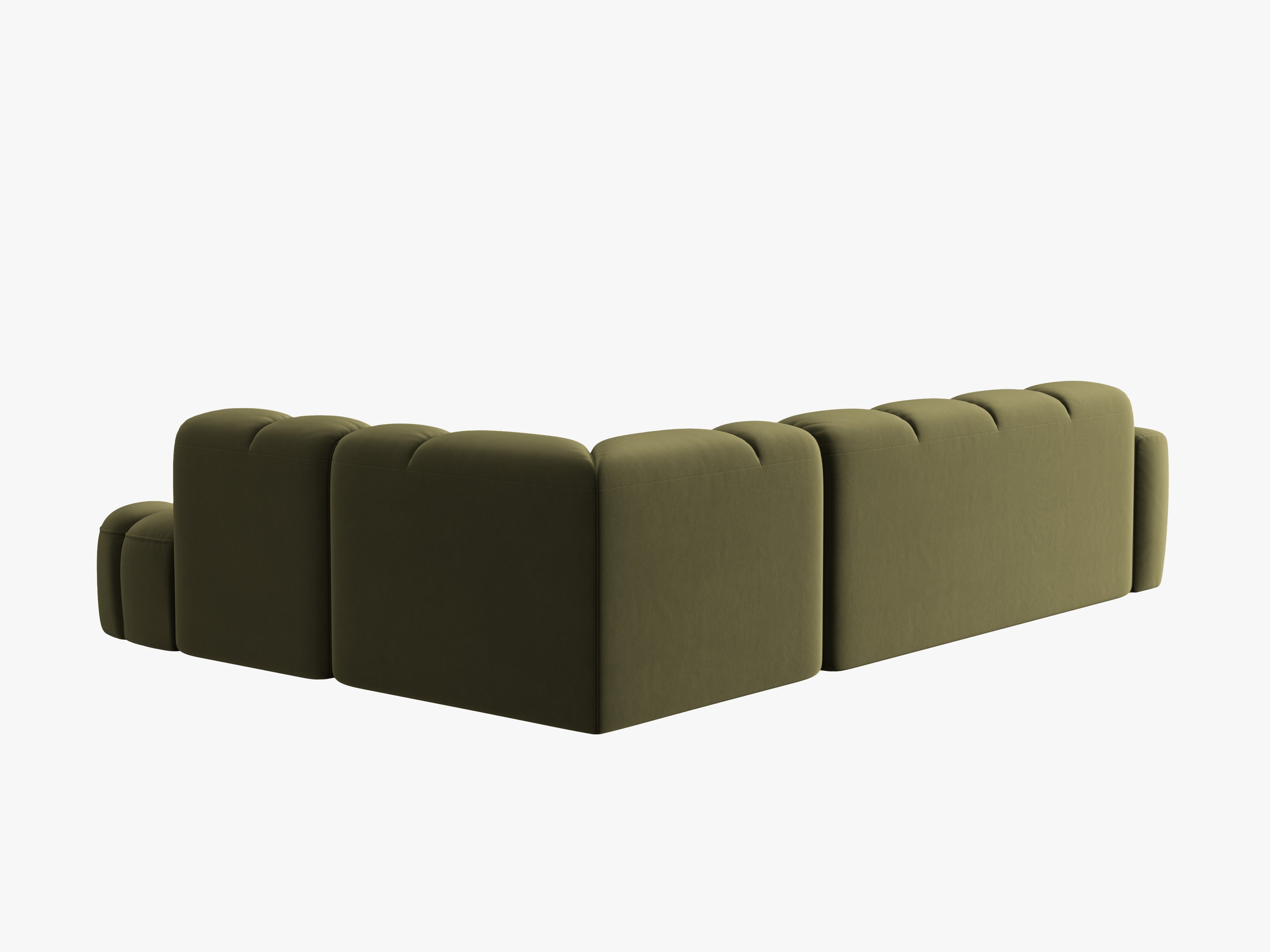 Right-facing velvet corner sofa LISA light green [Monika] [Julia spr]