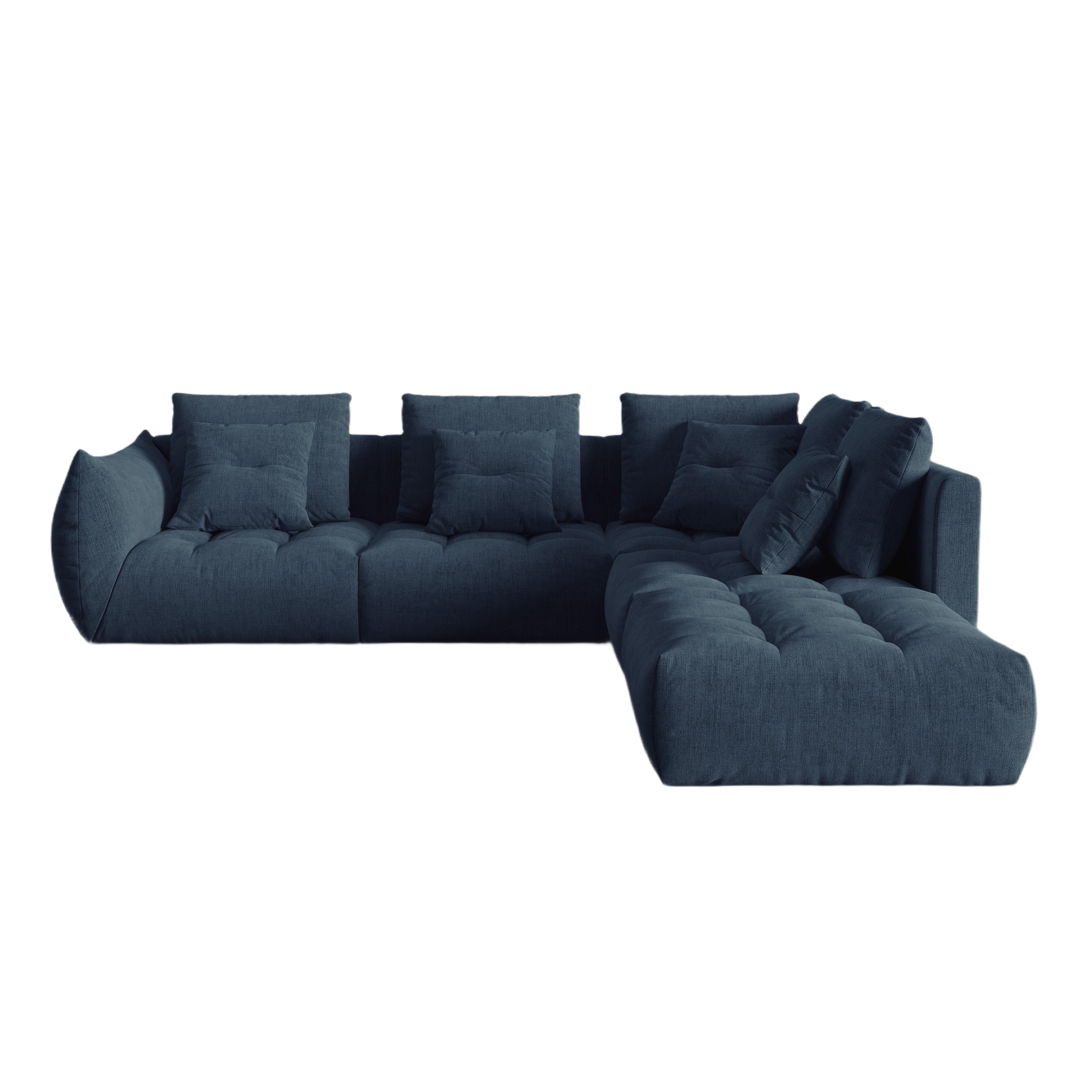 Modularer rechter Ecksofa, "Bloom", 4 Sitze, Dunkelblau, 316x310x95
In Europa gemacht