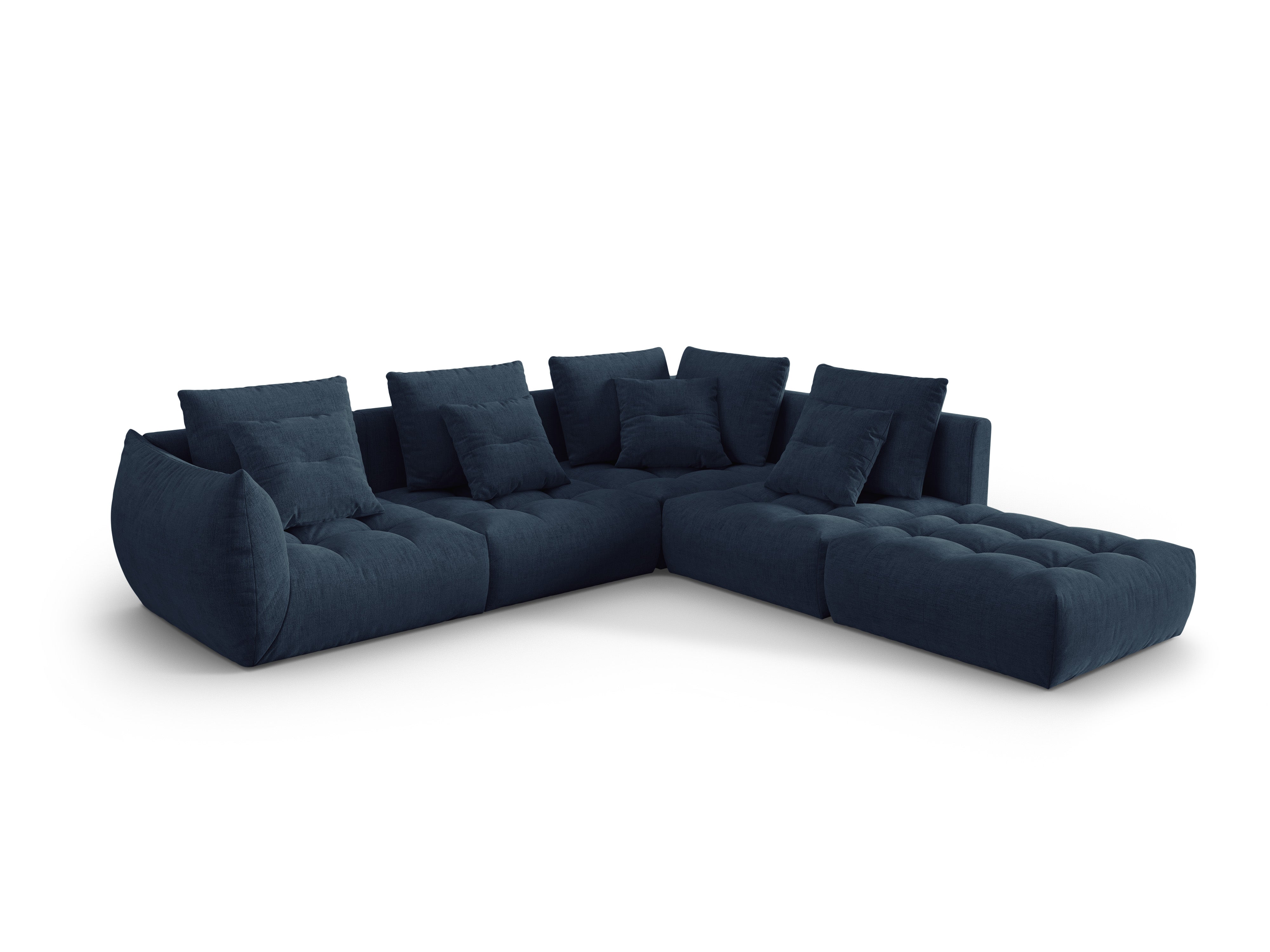 Modularer rechter Ecksofa, "Bloom", 4 Sitze, Dunkelblau, 316x310x95
In Europa gemacht