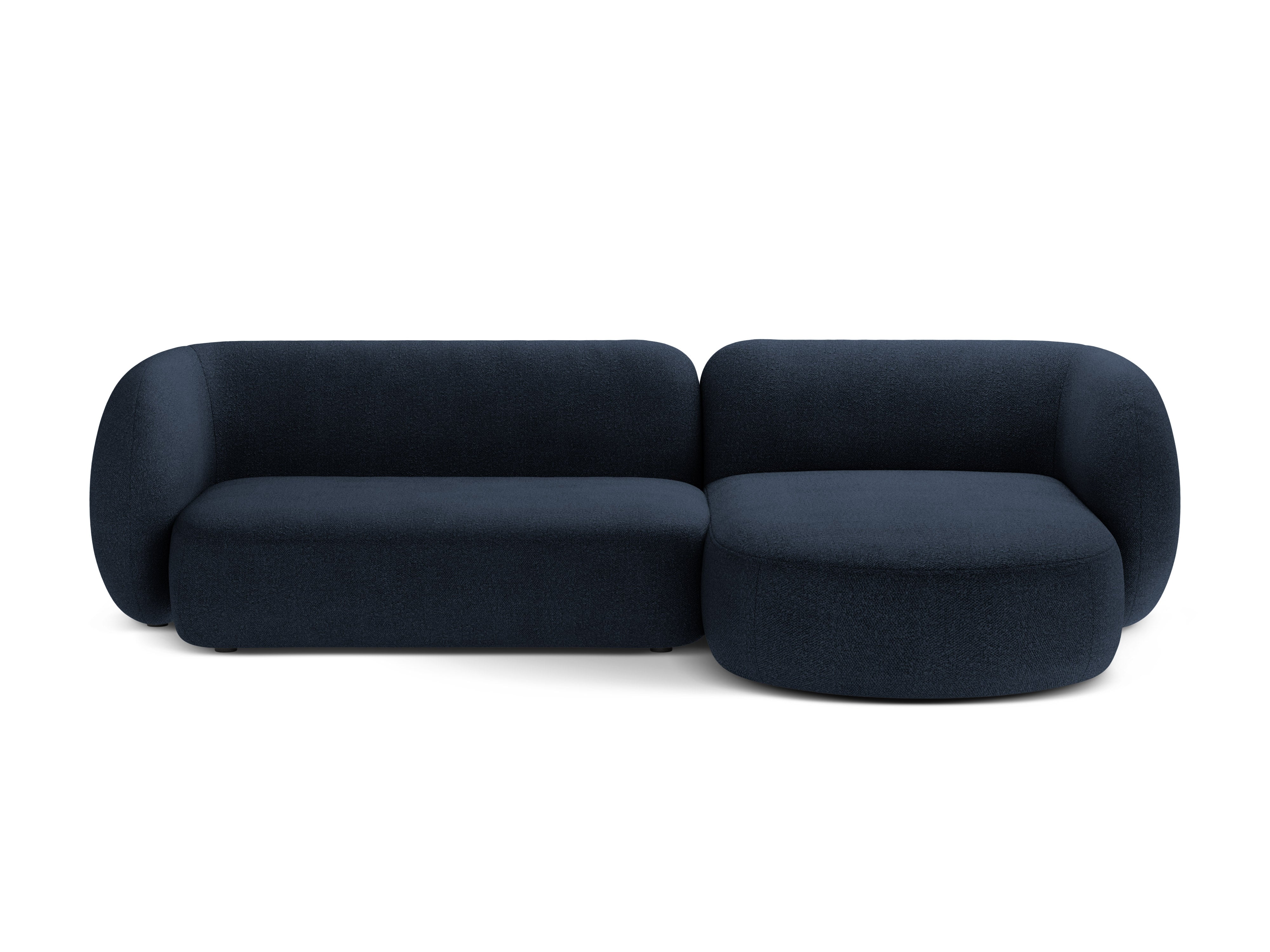 Right-facing 3-seater sofa KATE navy boucle