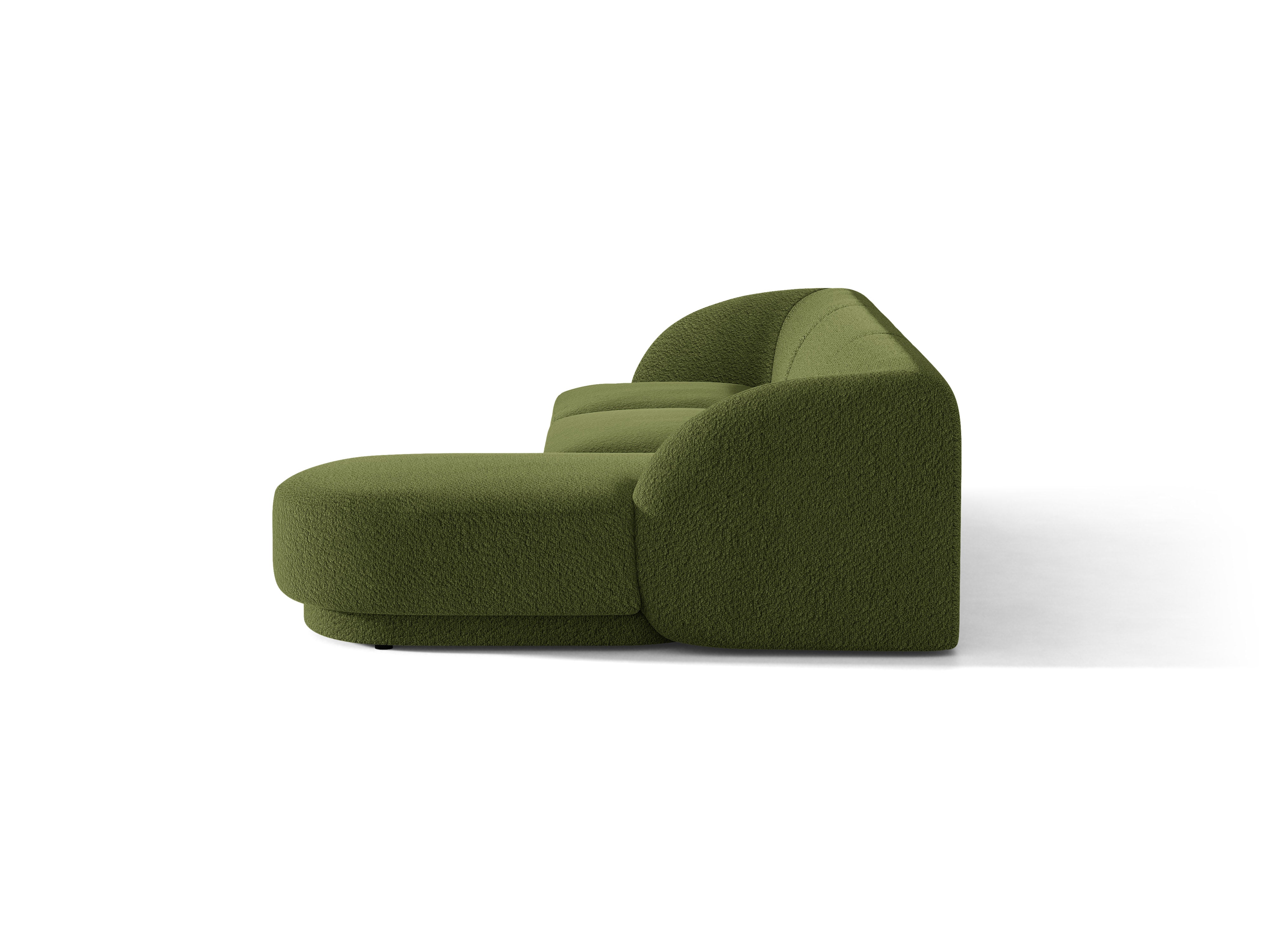 Narożnik 4-osobowy prawostronny MILEY zielony boucle – sofa narożna