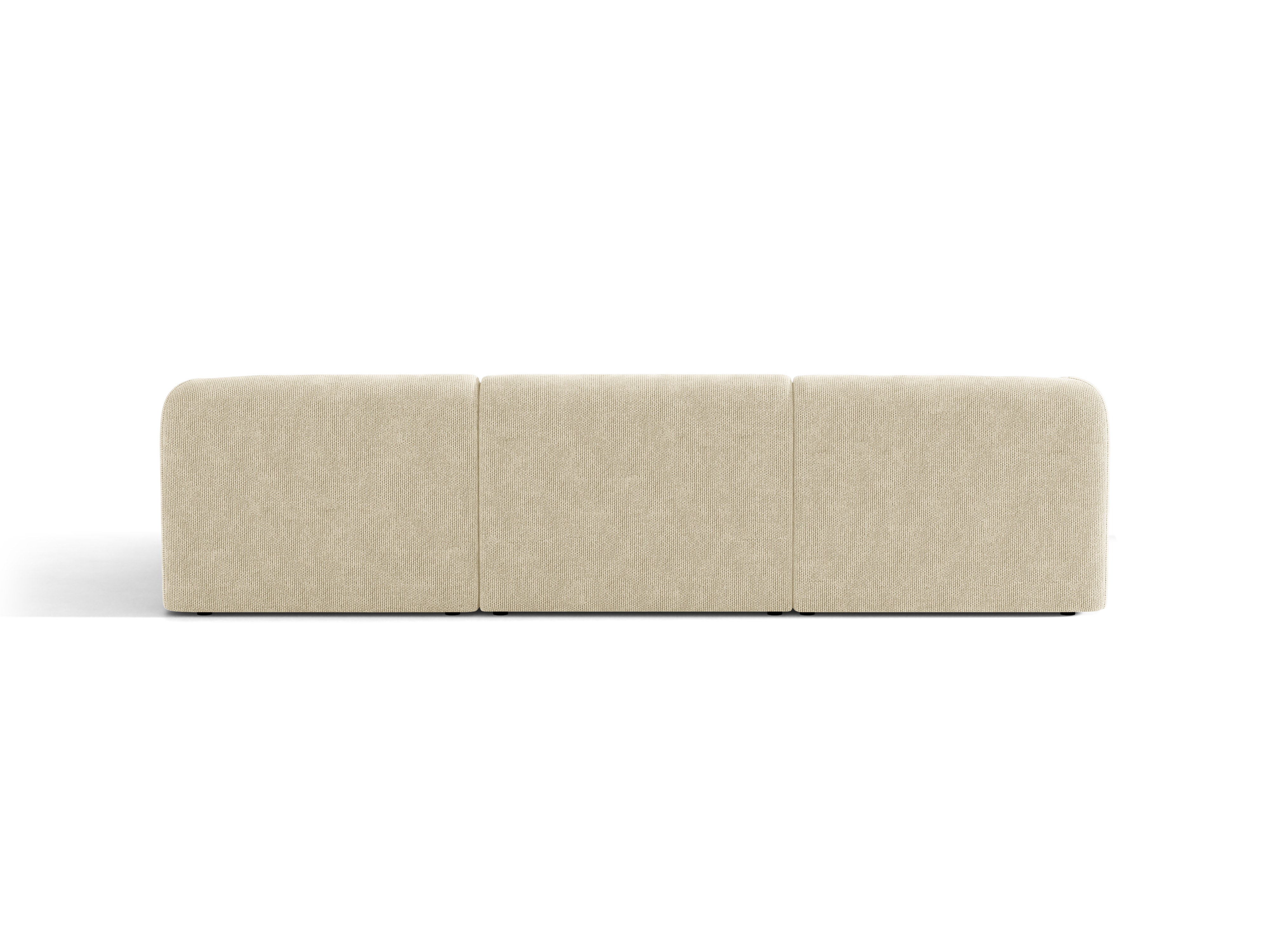 4-seater right-facing corner sofa MILEY light beige silky chenille