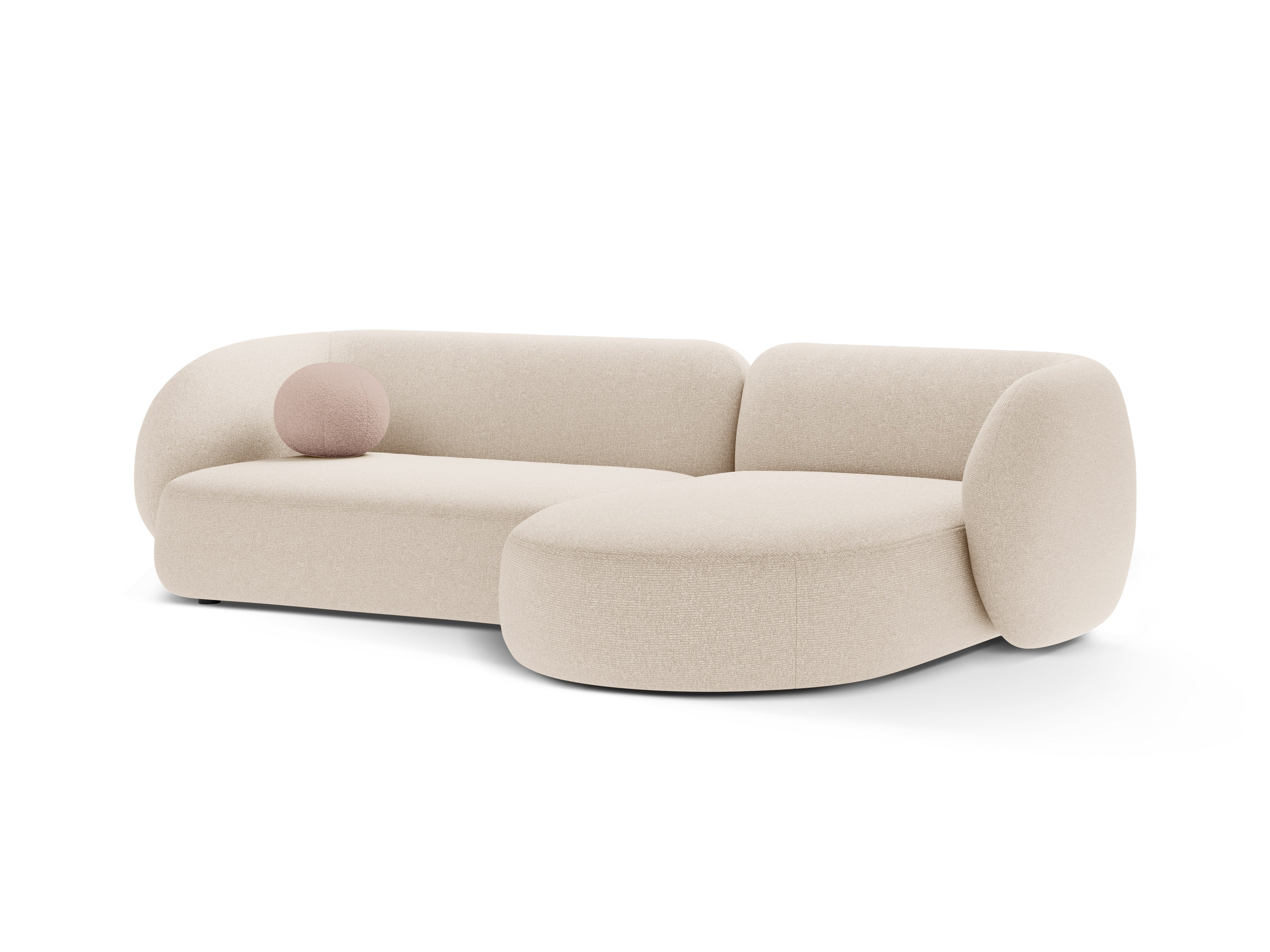 Right-facing 3-seater corner sofa KATE light beige mélange