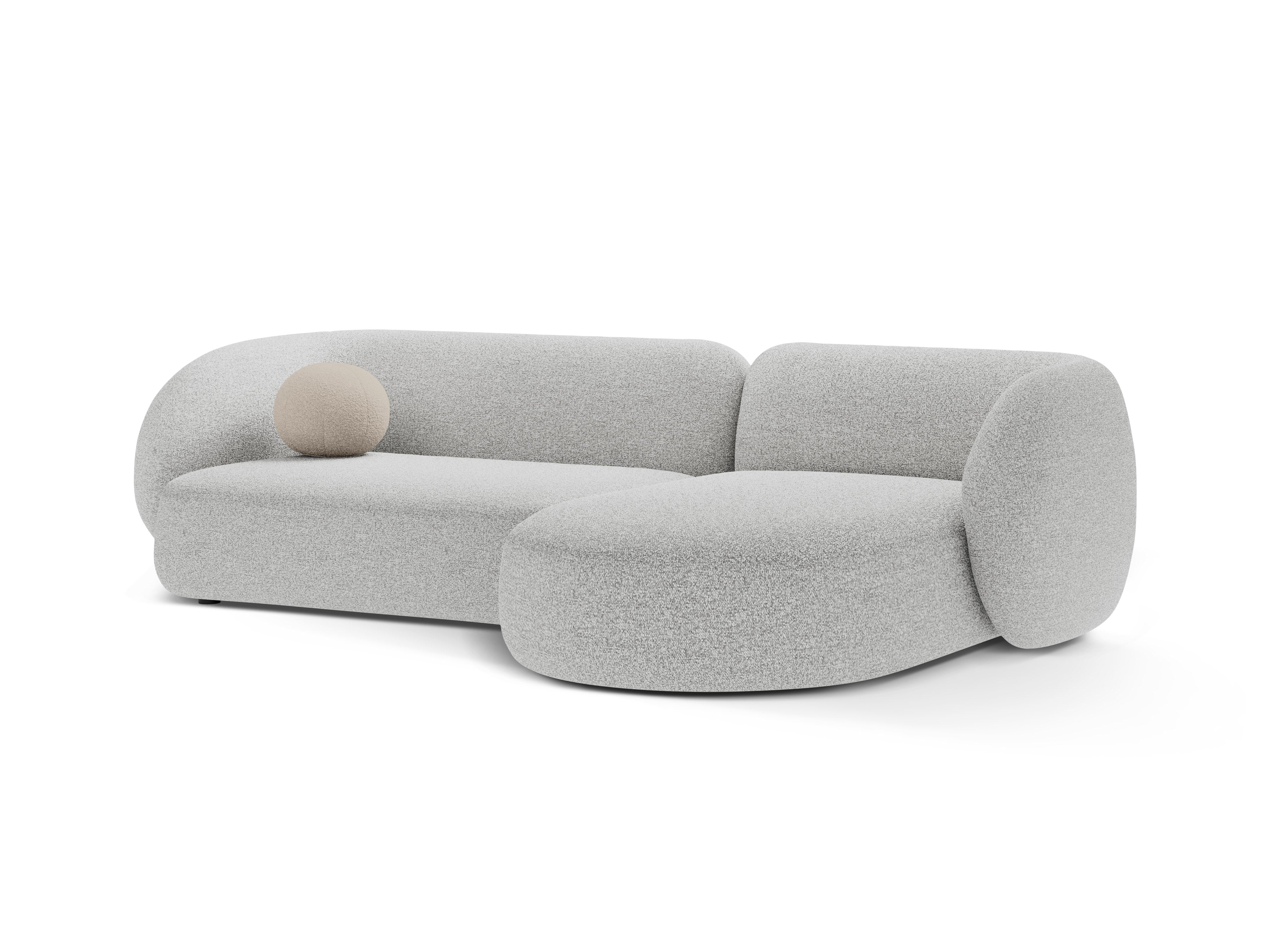 Right-facing 3-seater sofa KATE light gray mélange
