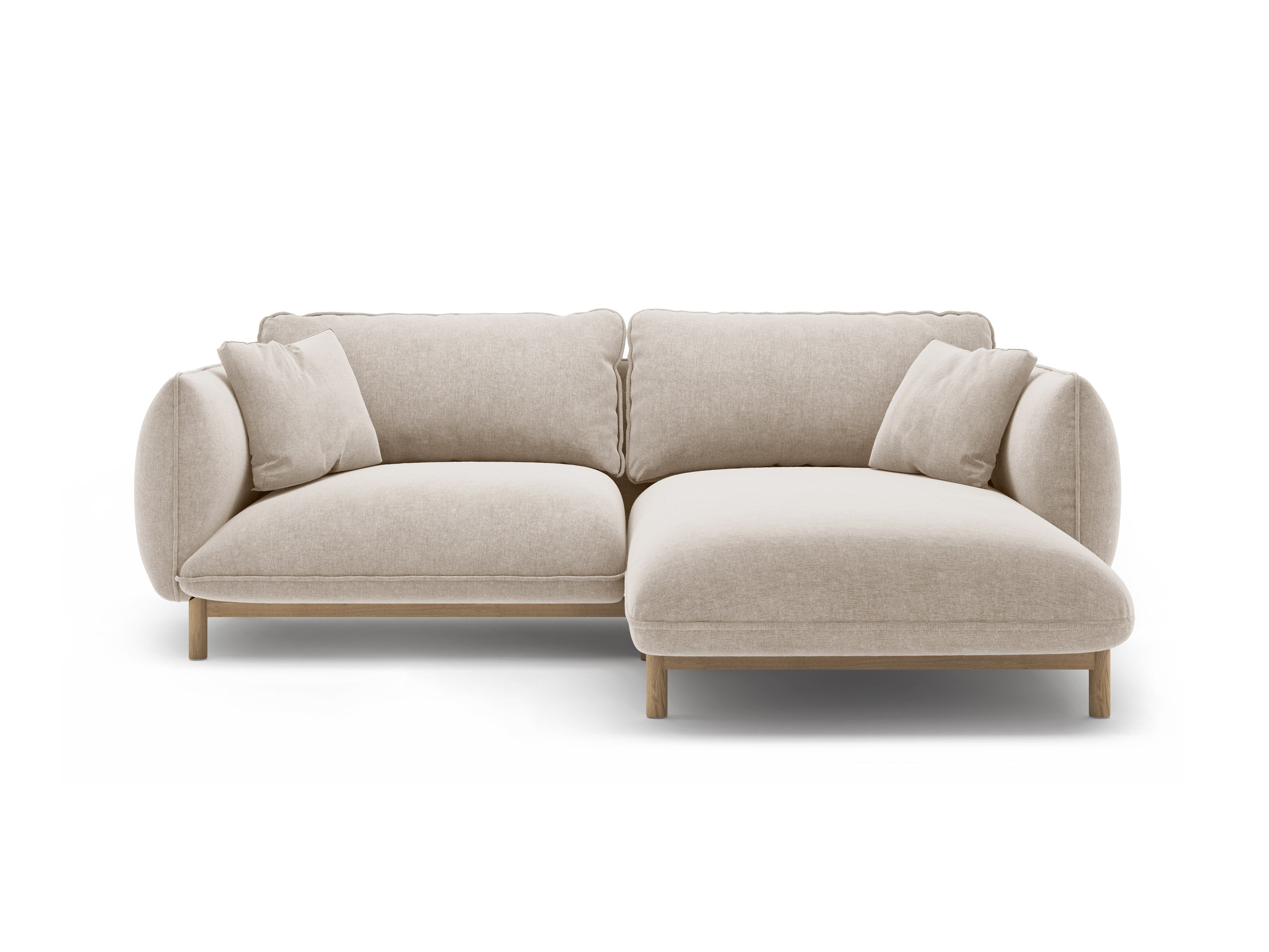 Right-sided corner sofa ADA light beige chenille