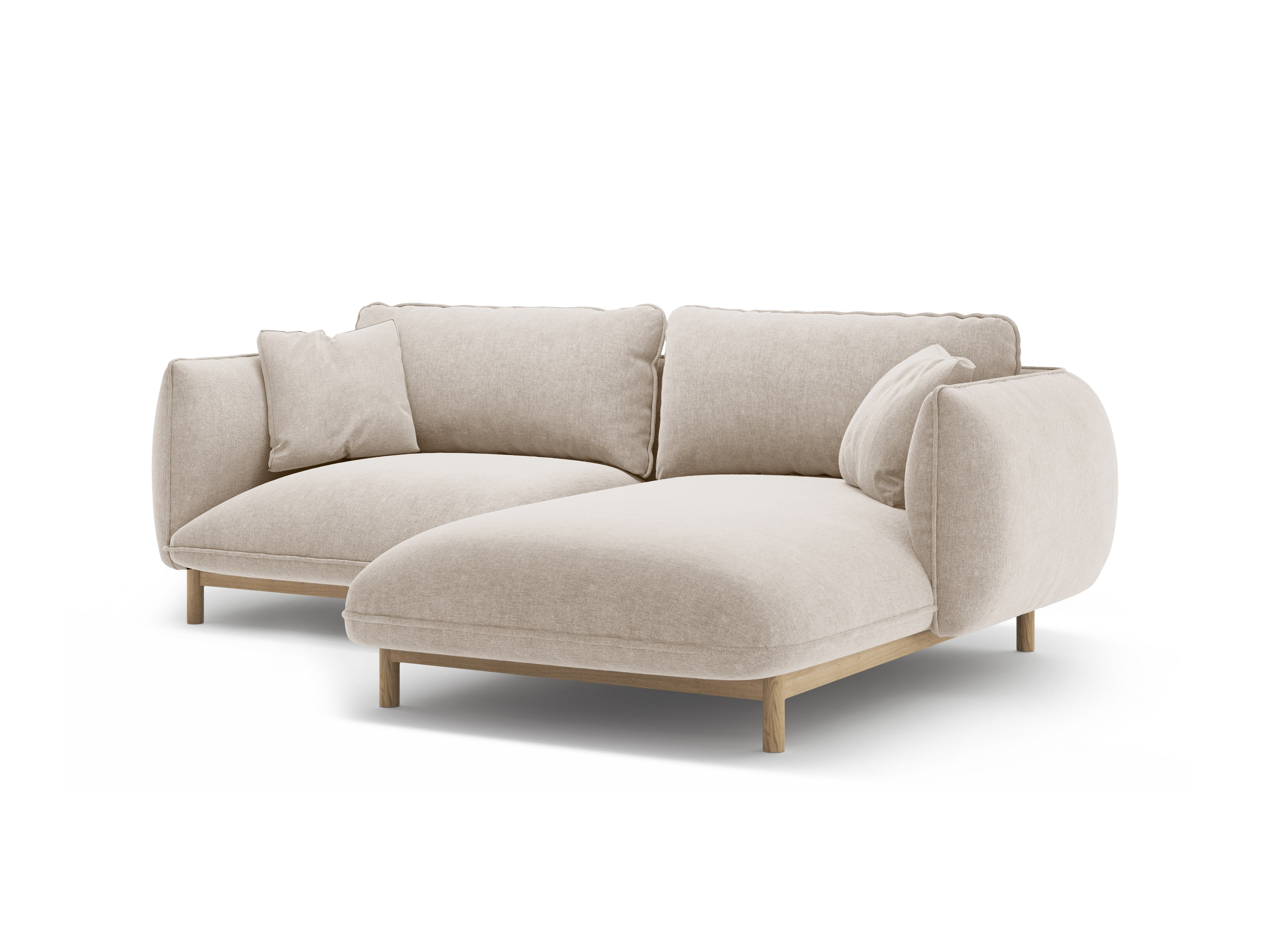 Right-sided corner sofa ADA light beige chenille
