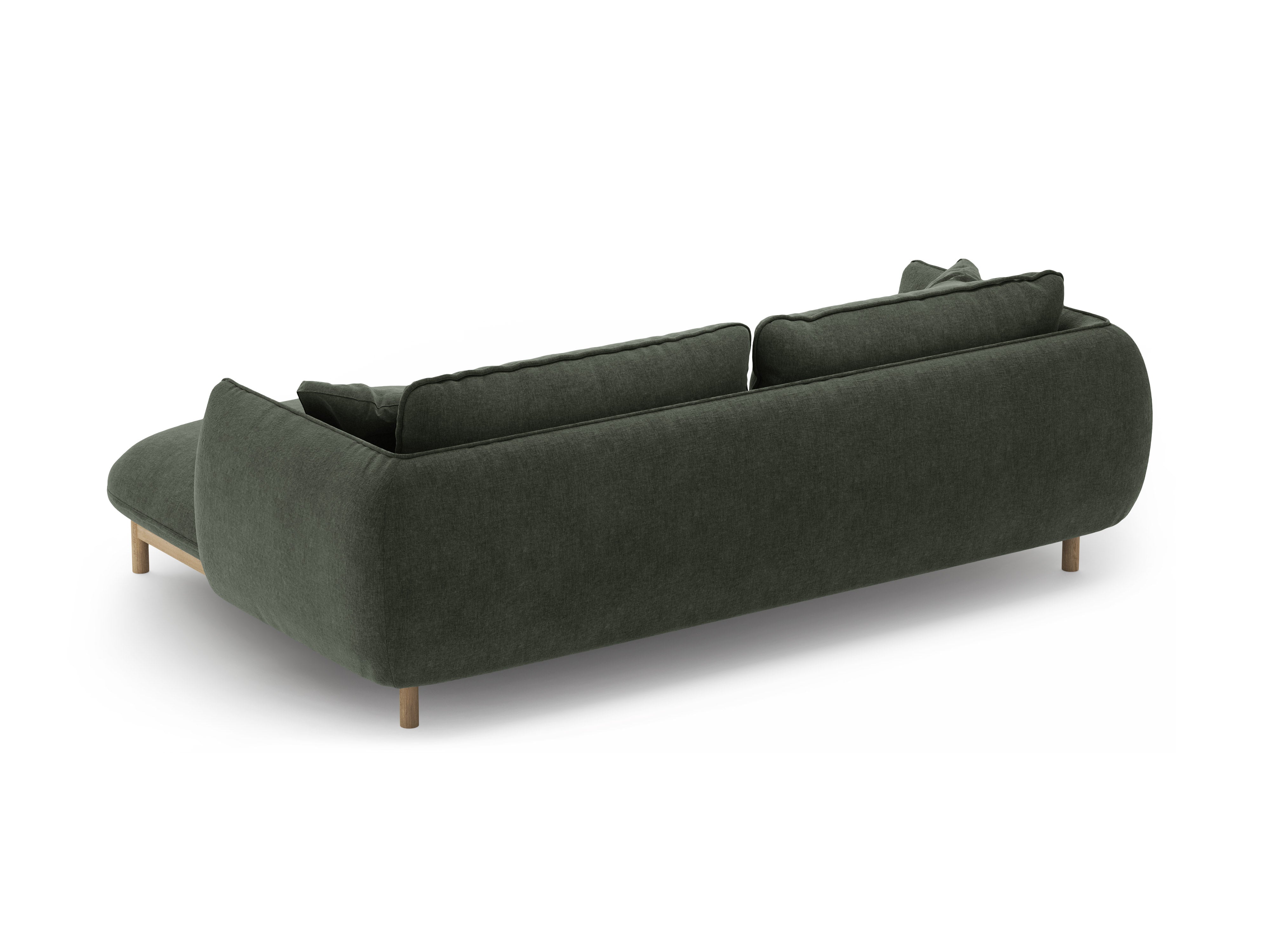 Right-sided corner sofa ADA green chenille
