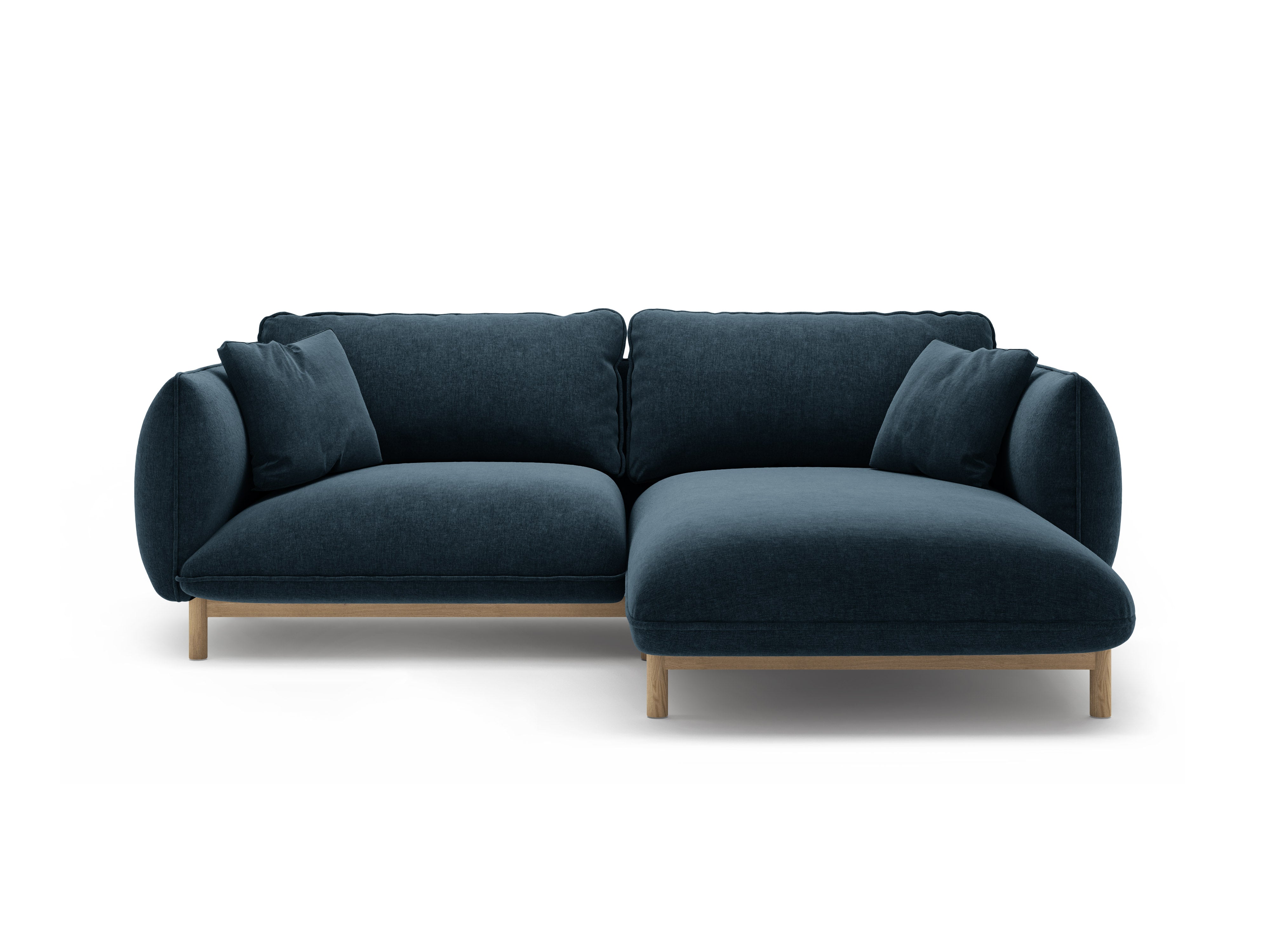 Right-hand corner sofa ADA sea blue chenille