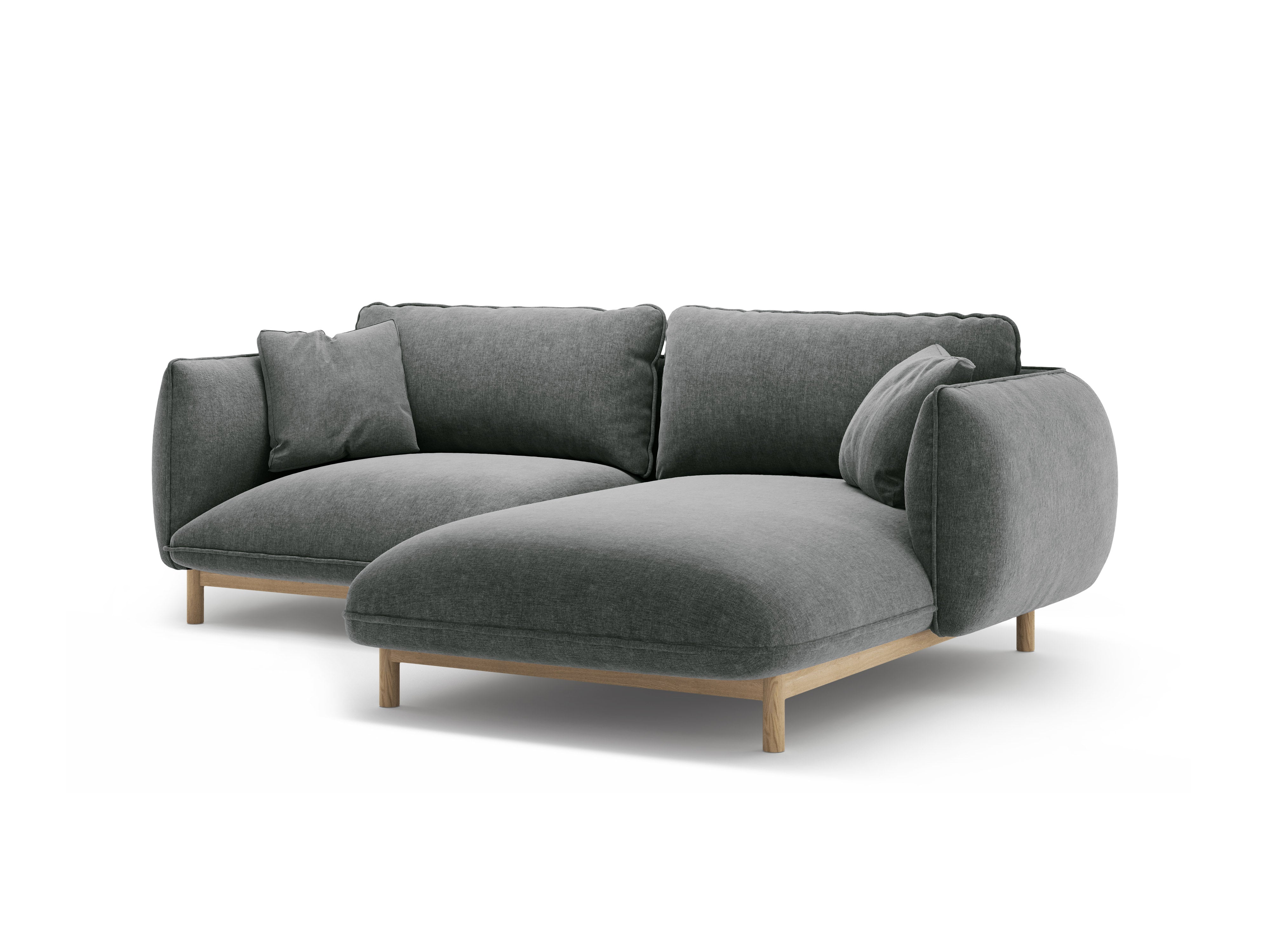 Right-hand corner sofa ADA dark gray chenille