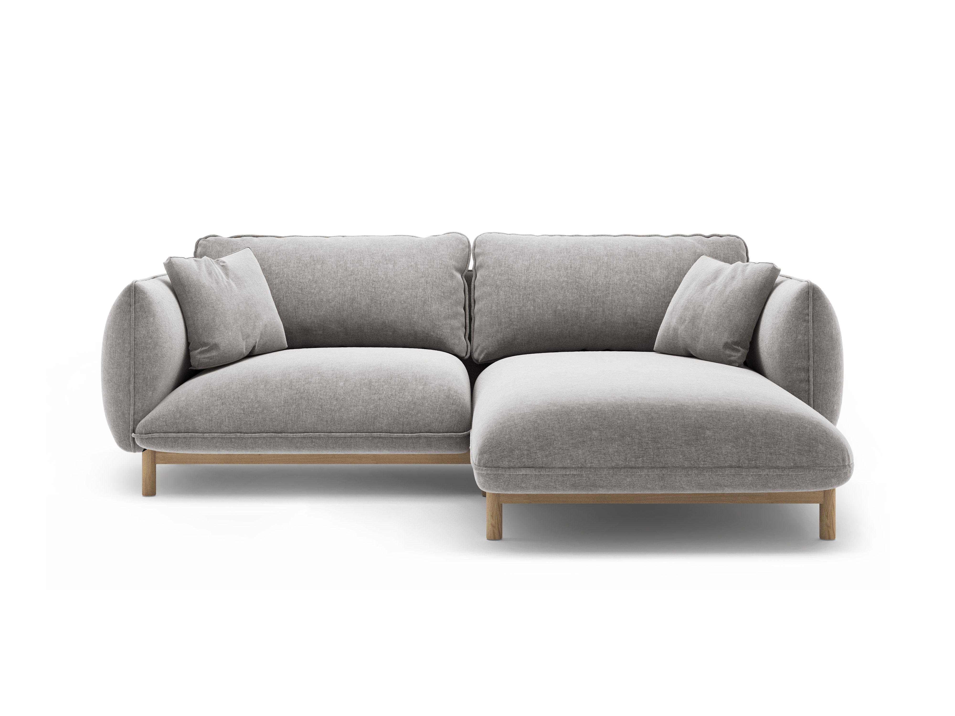 Right-hand corner sofa ADA light gray chenille