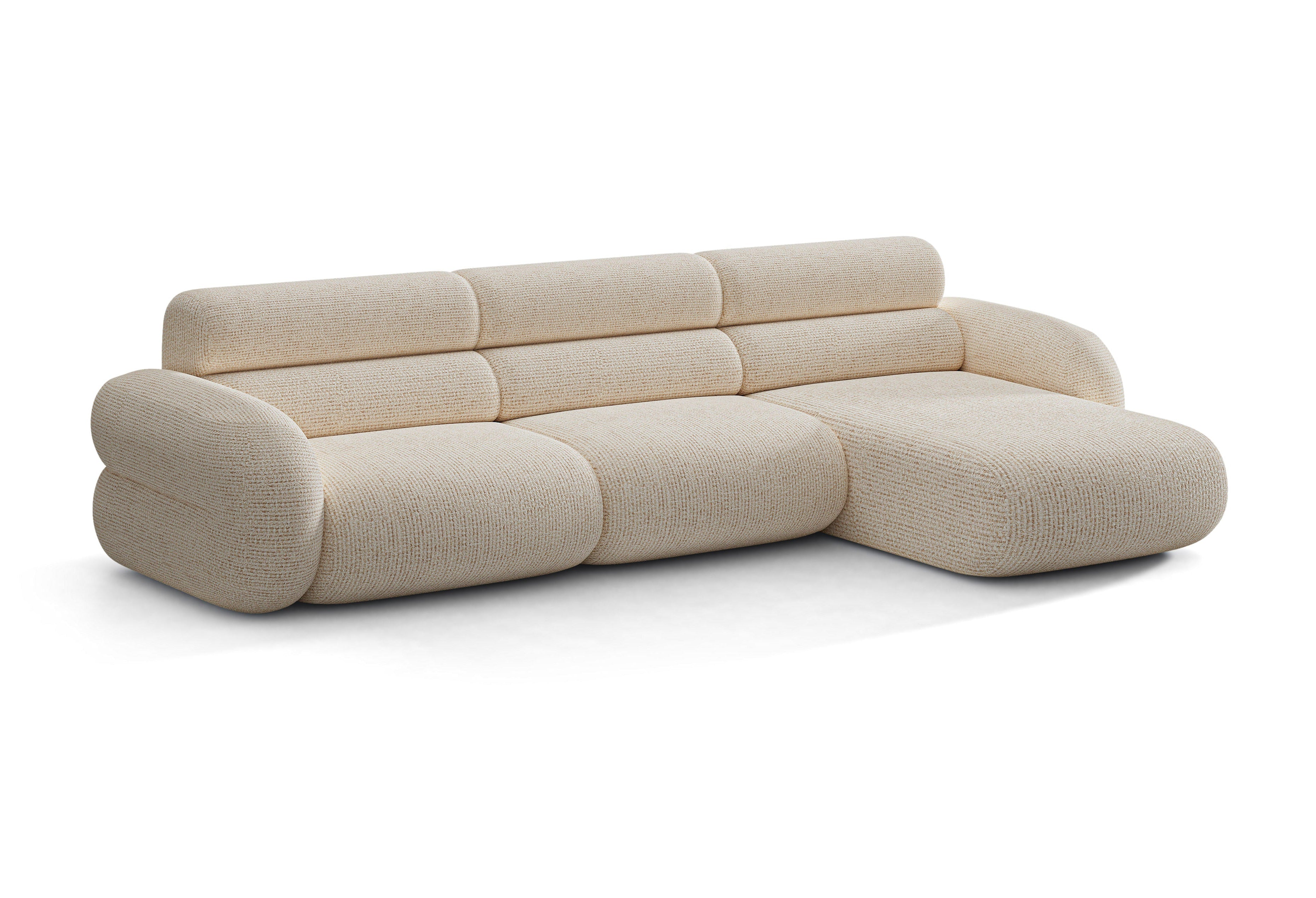 Right-facing corner sofa NEO in beige mélange