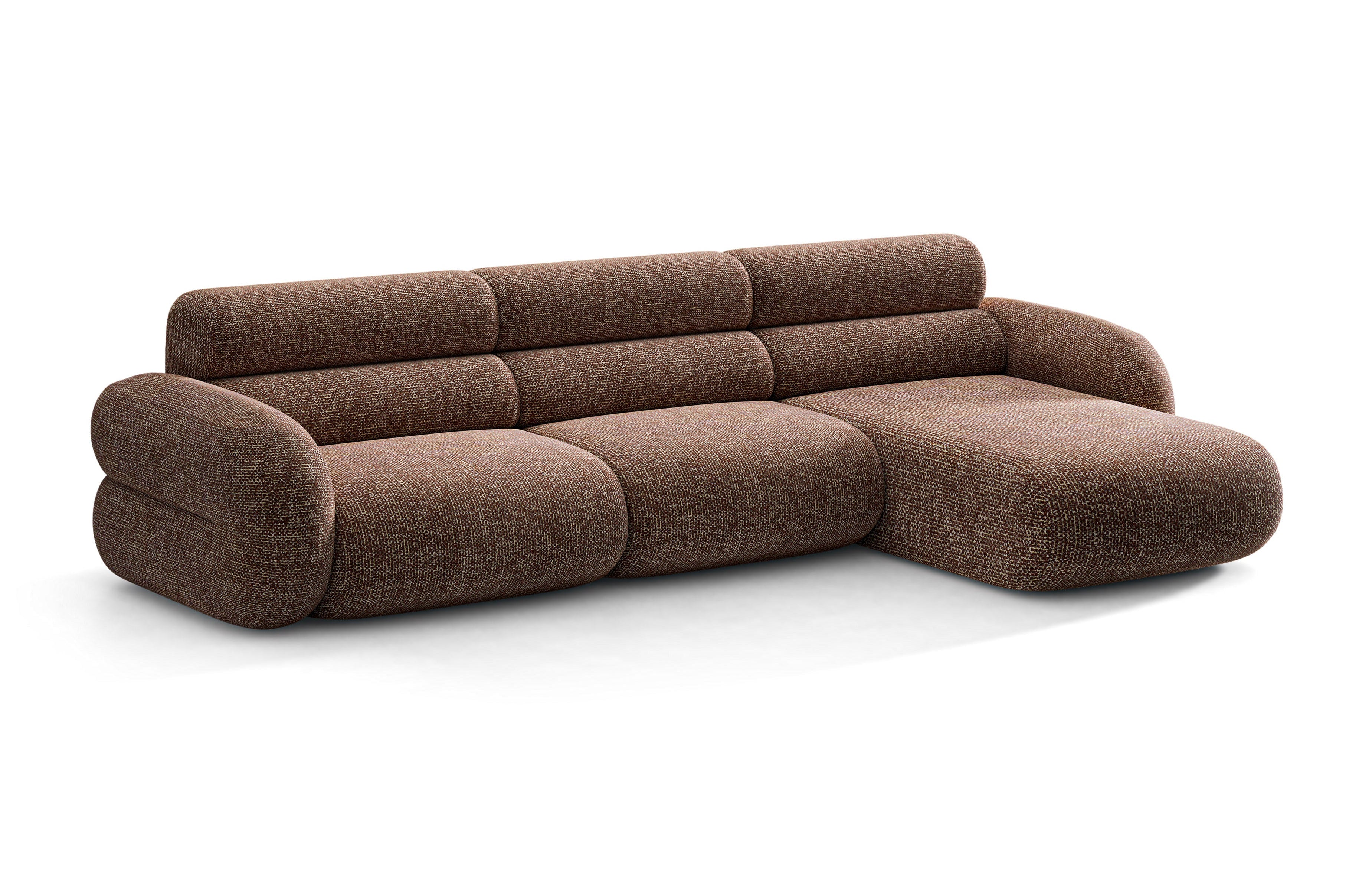 Right-facing corner sofa NEO in brown mélange