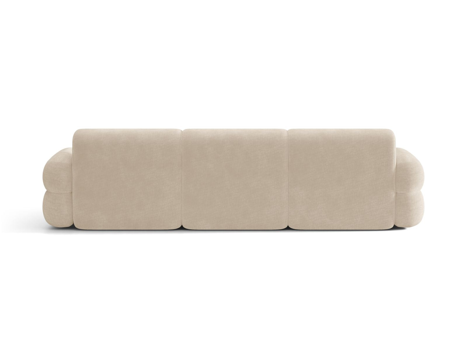 Right-facing corner sofa NEO in light beige chenille