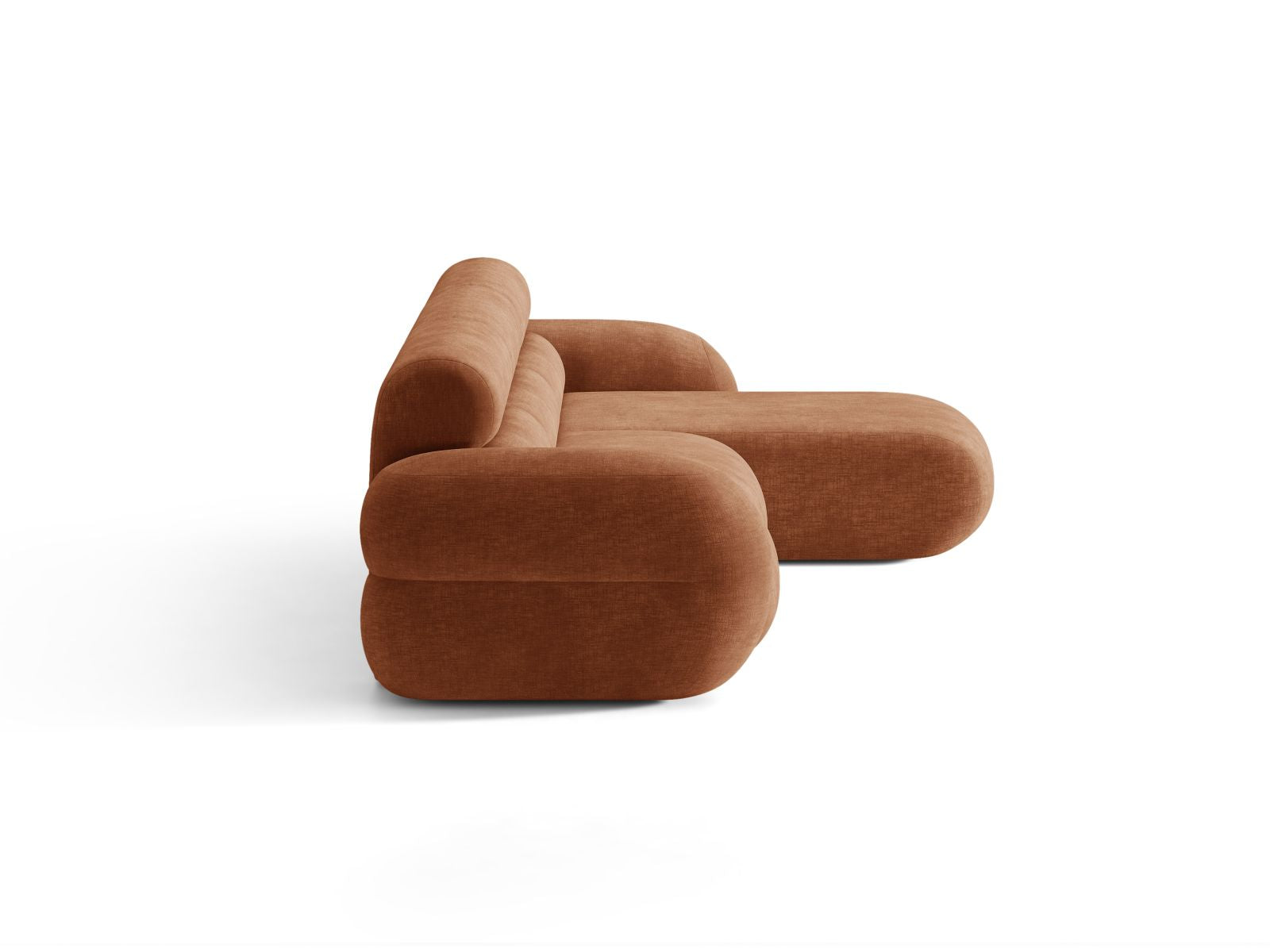 Right-facing corner sofa NEO brick chenille