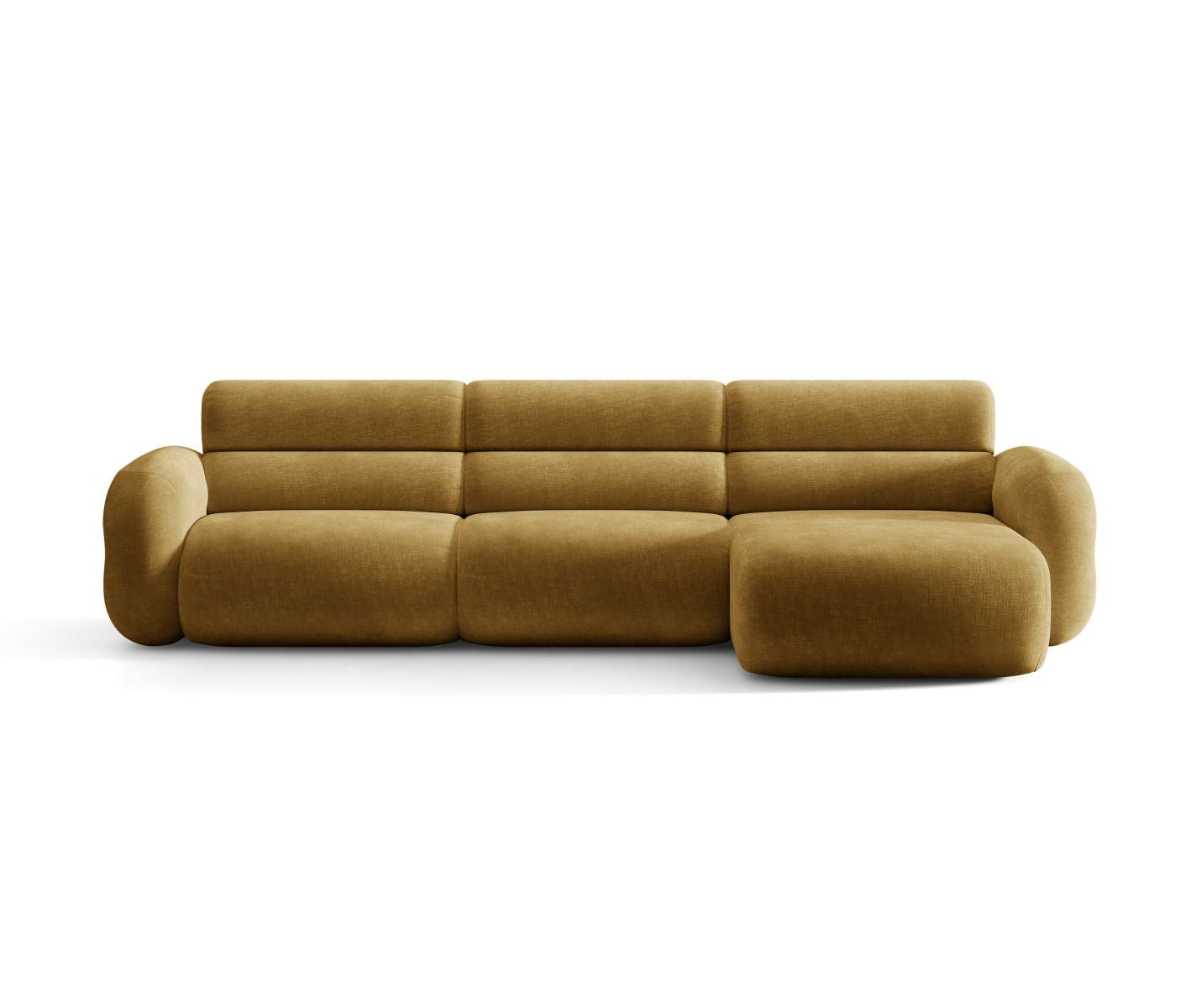 Right-facing NEO mustard chenille corner sofa