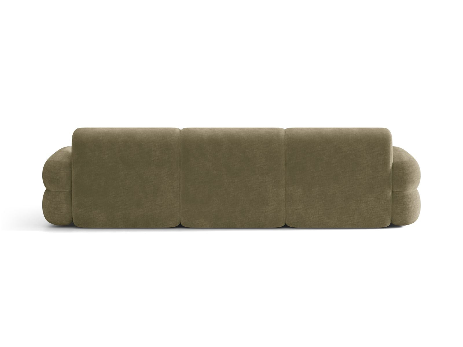 Right-facing NEO corner sofa in olive chenille