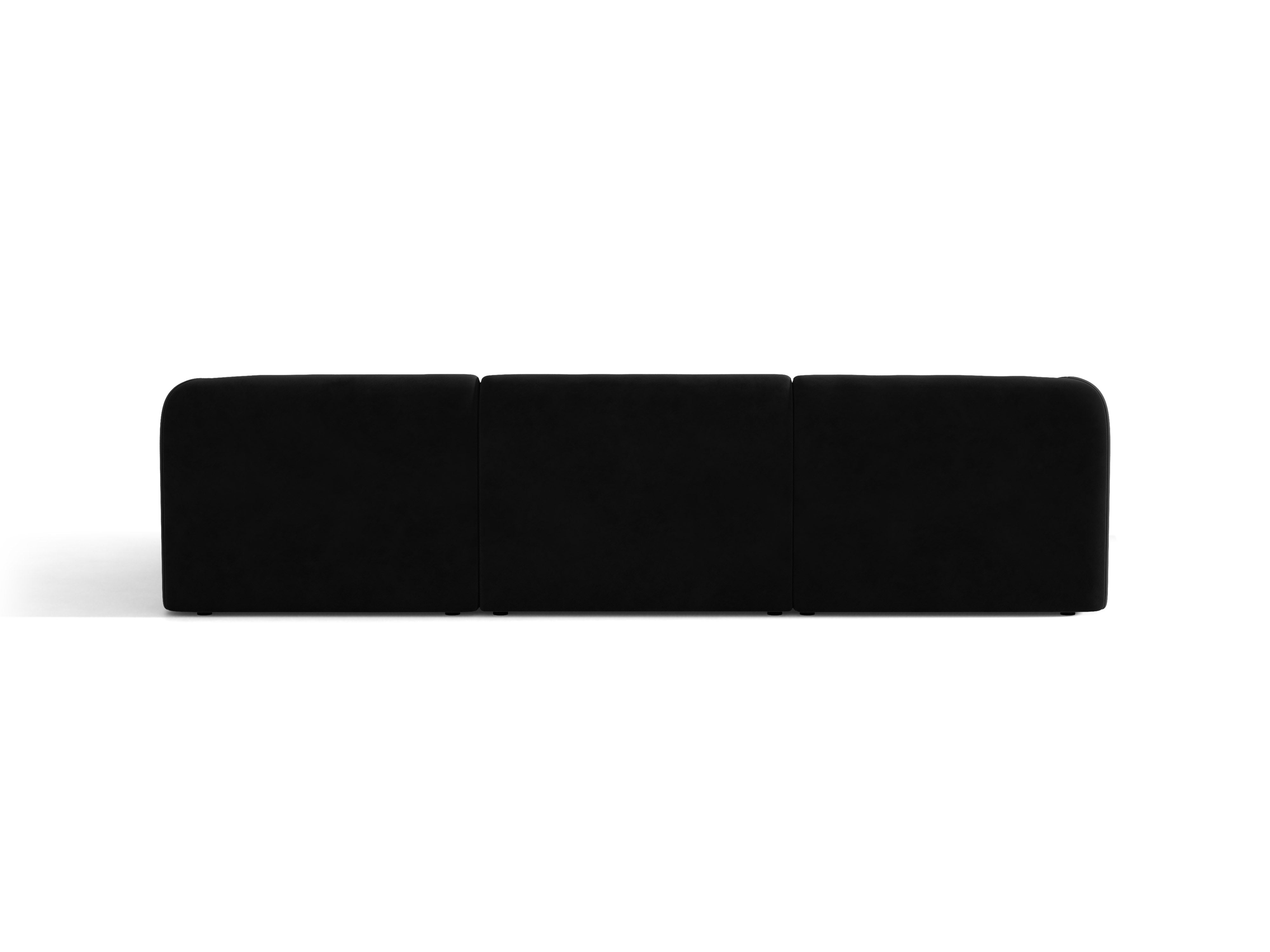 Velvet corner sofa for 4 people right-facing MILEY black