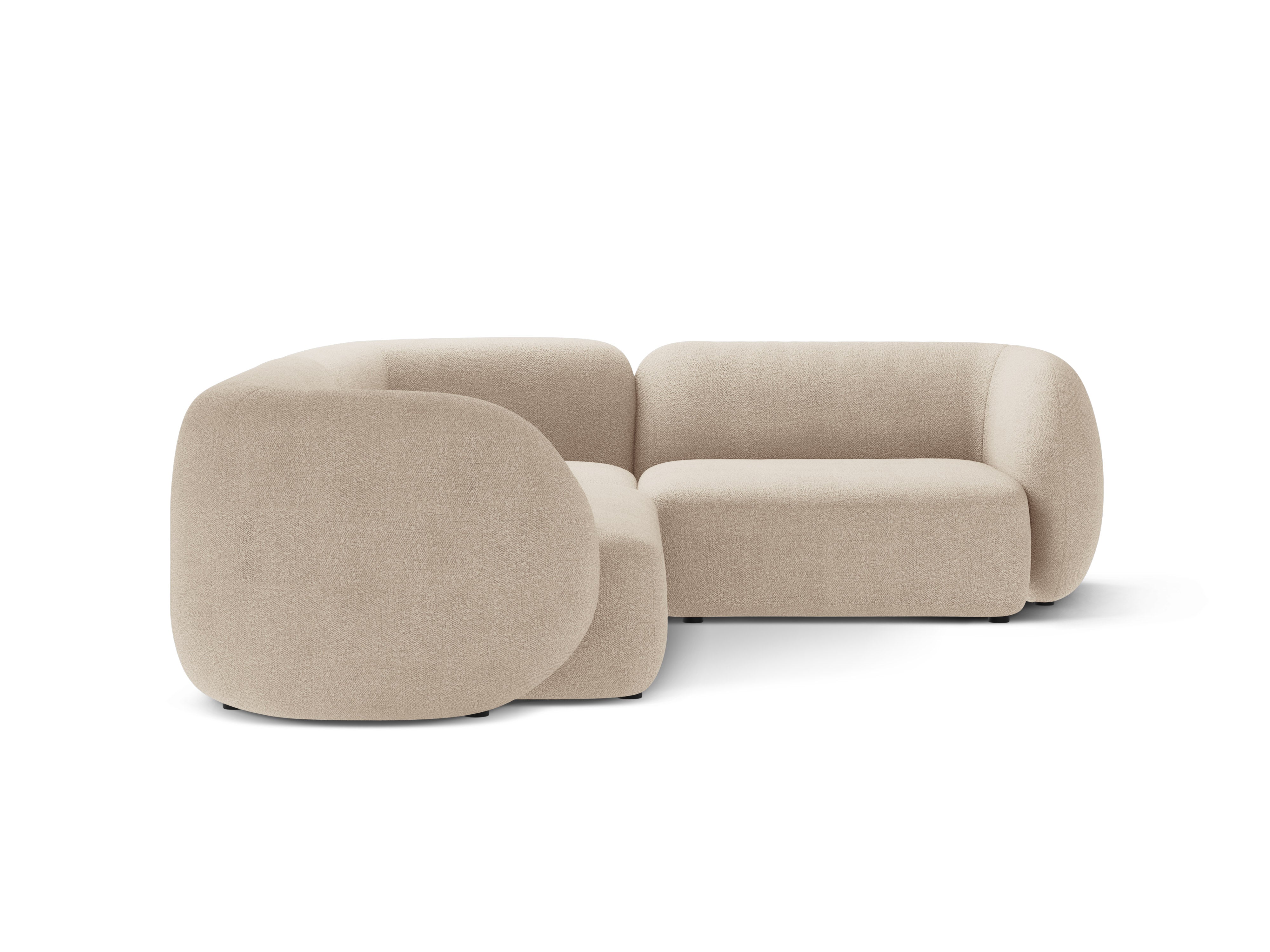 Right-facing 4-seater sofa KATE beige boucle