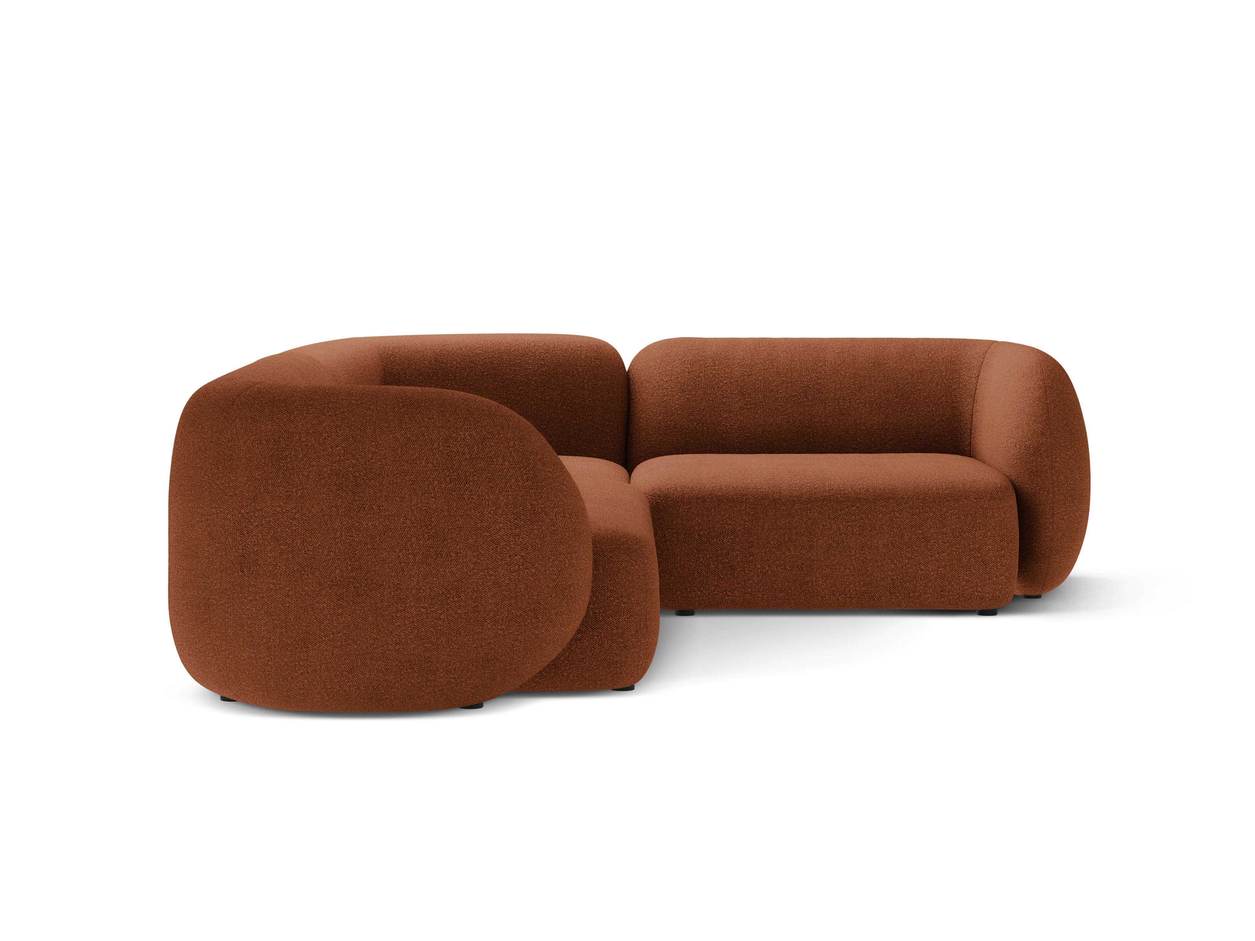 Right-facing 4-seater sofa KATE terracotta boucle