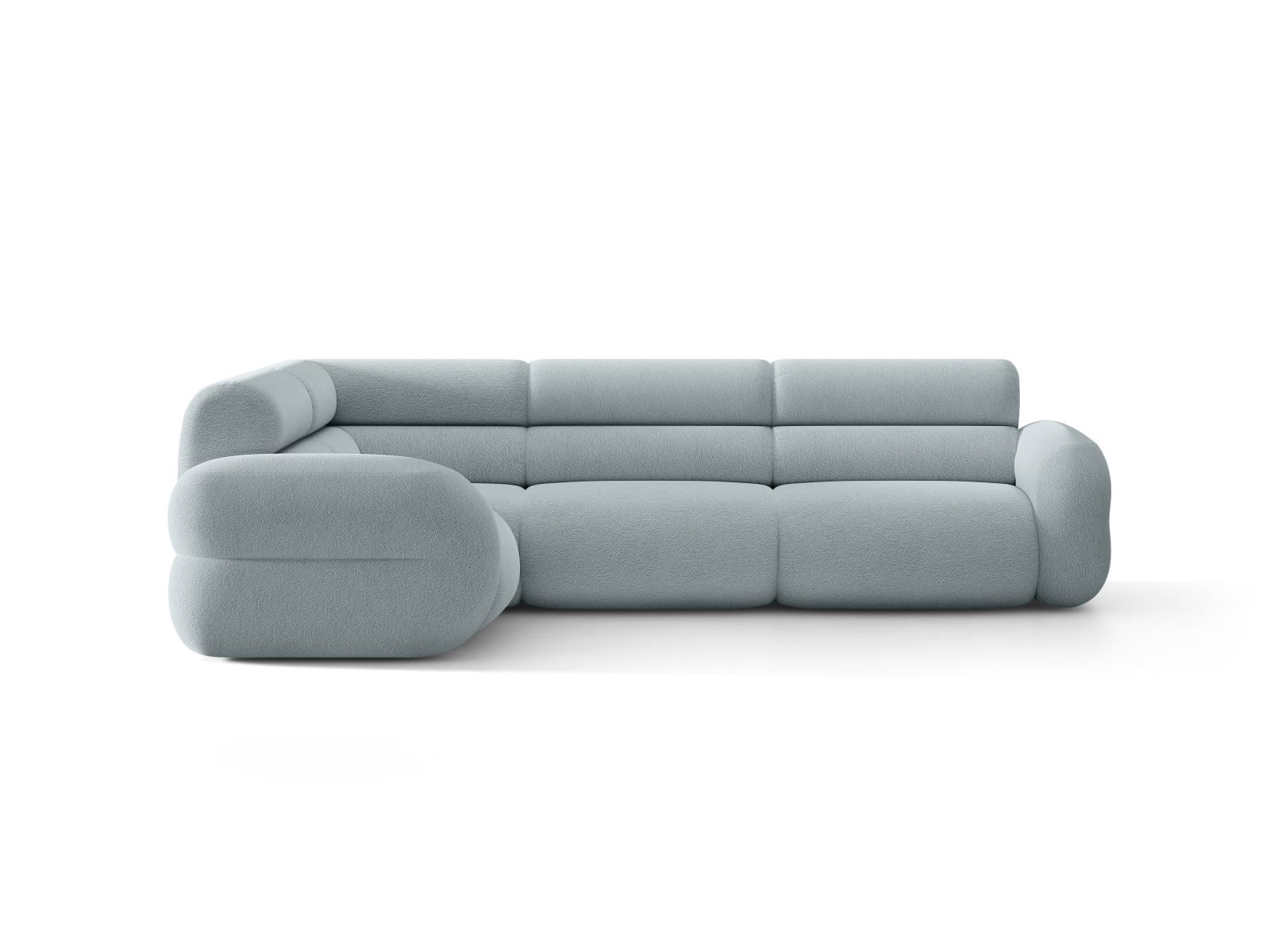 Left-facing L-shaped NEO sofa in blue boucle
