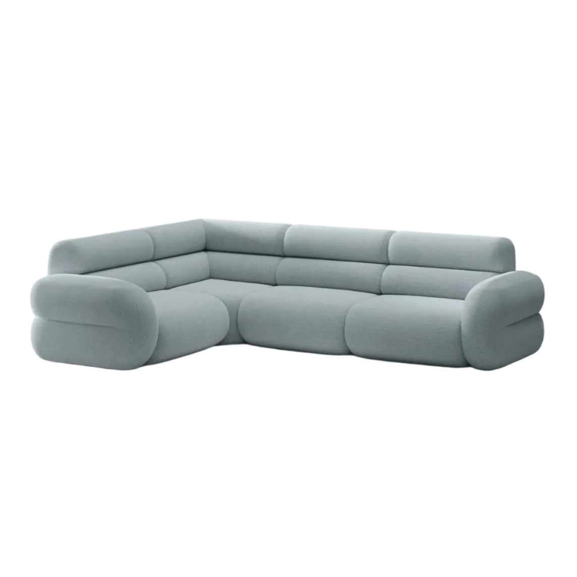 Left-facing L-shaped NEO sofa in blue boucle