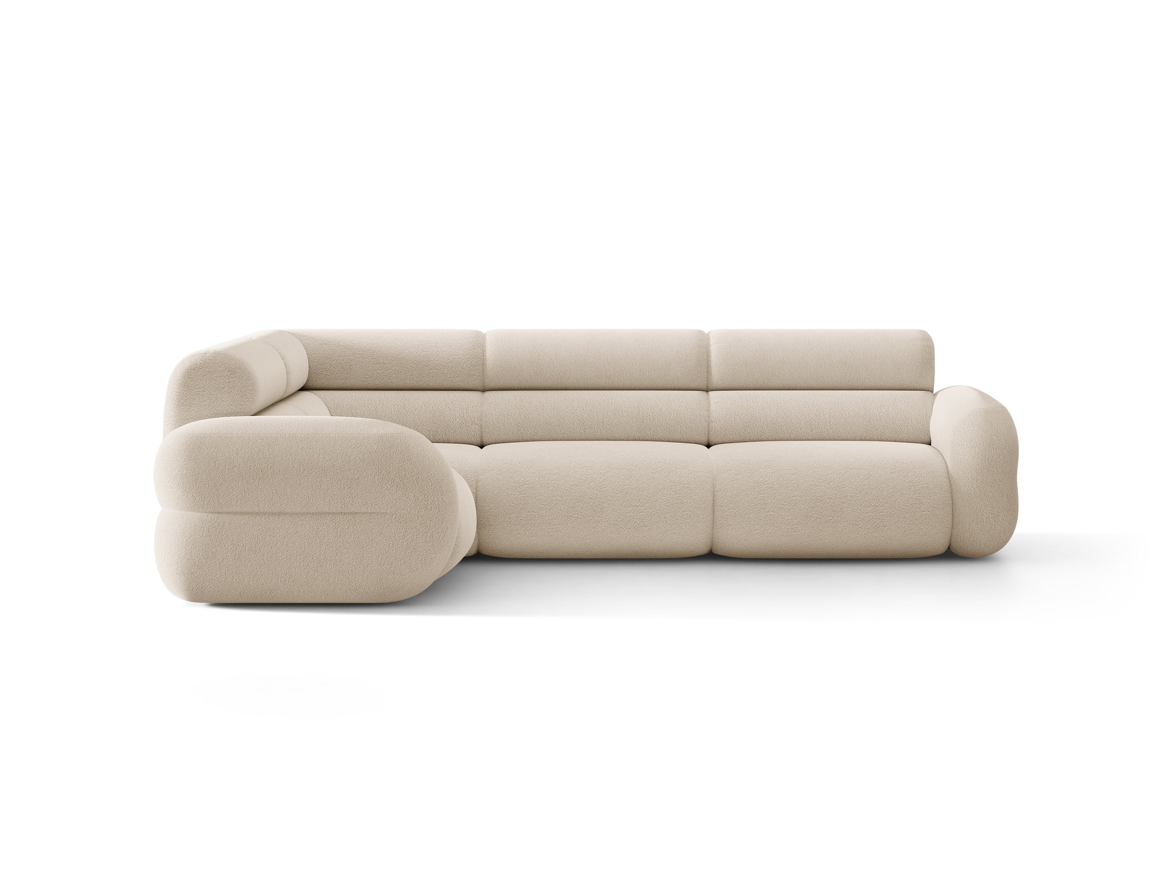 Left-facing L-shaped NEO beige boucle sectional