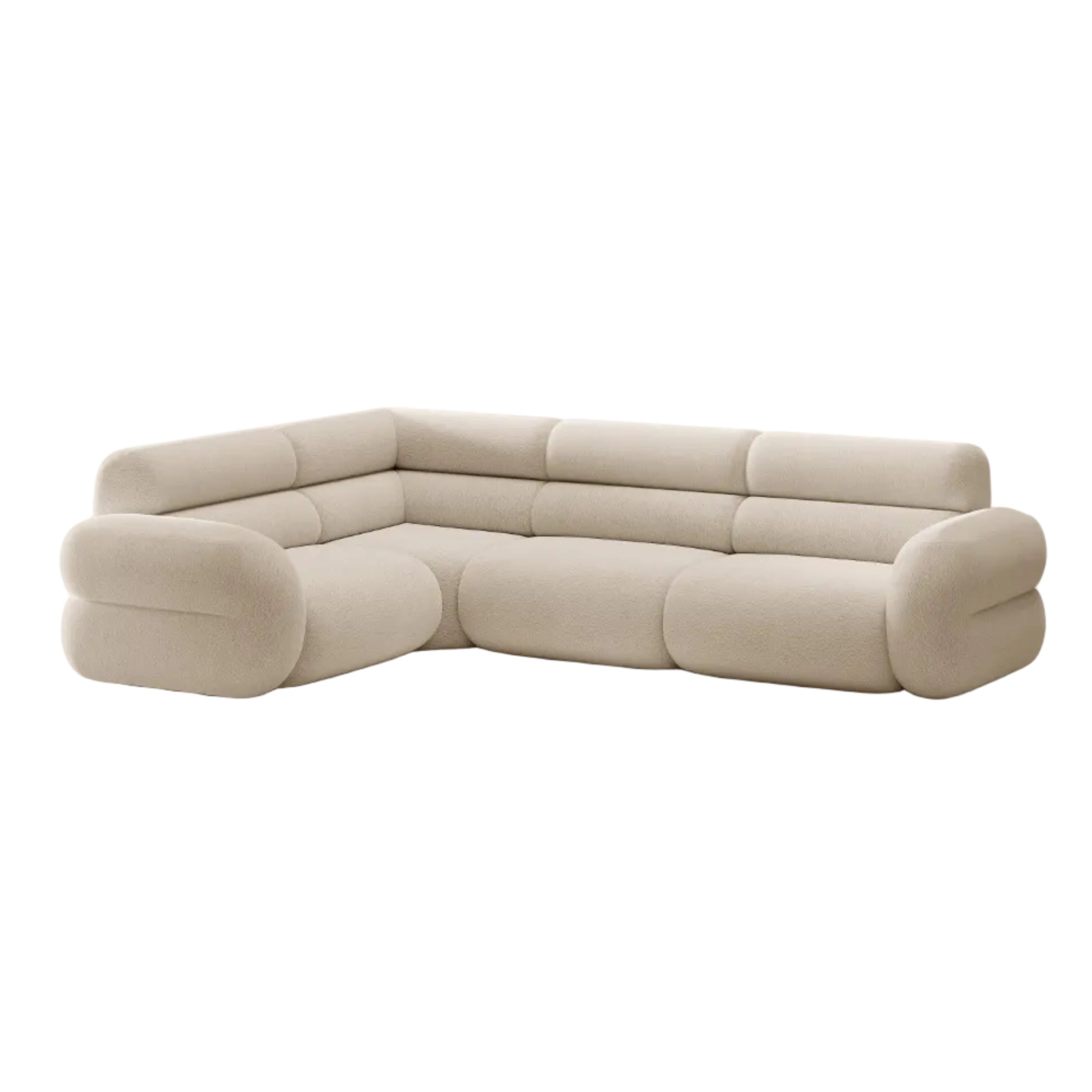 Left-facing L-shaped NEO beige boucle sectional